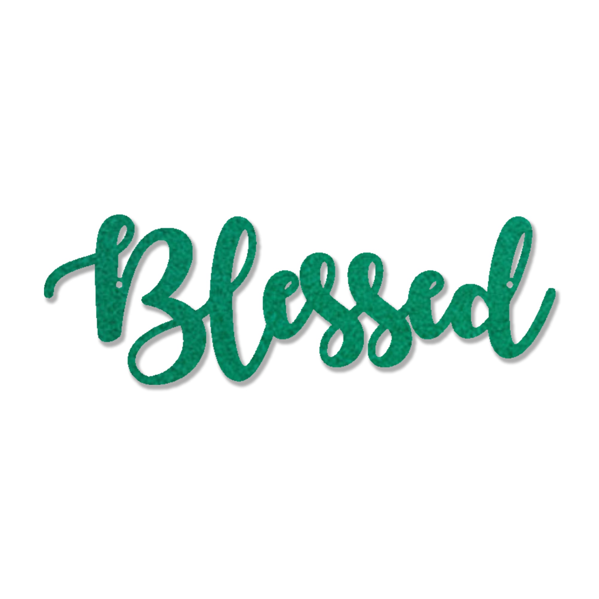 Blessed Script Metal Wall Art Sign – Christian Inspirational Word Decor – Farmhouse Faith Wall Decor – Religious Home Decoration