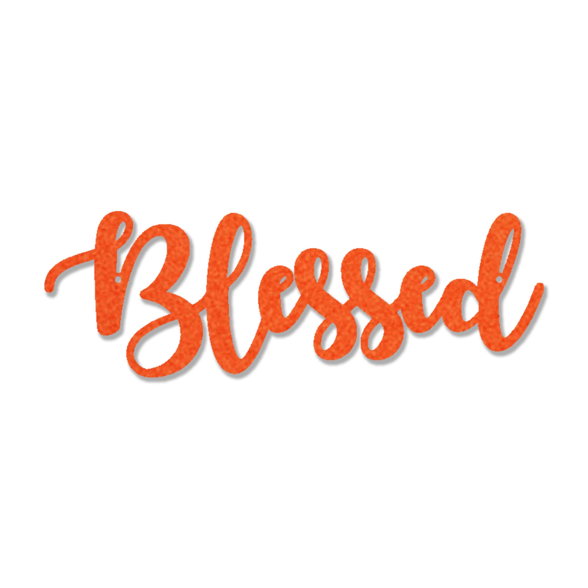 Blessed Script Metal Wall Art Sign – Christian Inspirational Word Decor – Farmhouse Faith Wall Decor – Religious Home Decoration