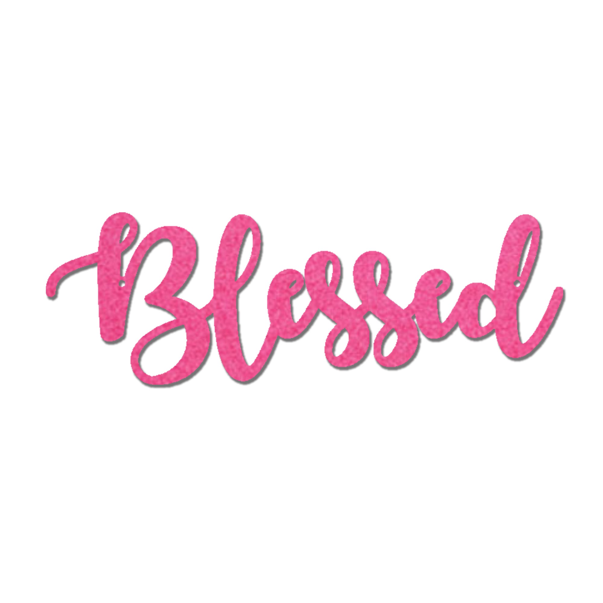 Blessed Script Metal Wall Art Sign – Christian Inspirational Word Decor – Farmhouse Faith Wall Decor – Religious Home Decoration