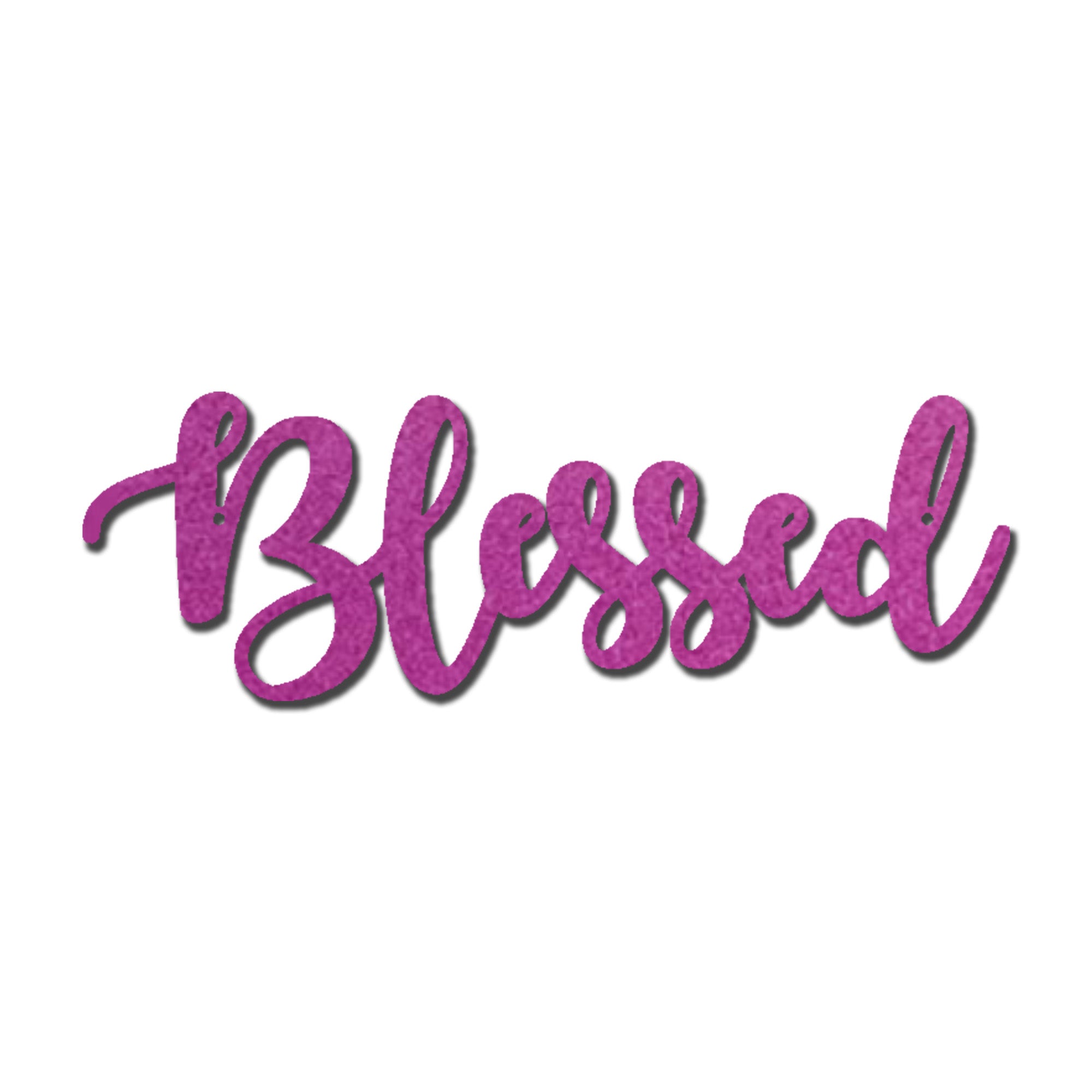 Blessed Script Metal Wall Art Sign – Christian Inspirational Word Decor – Farmhouse Faith Wall Decor – Religious Home Decoration