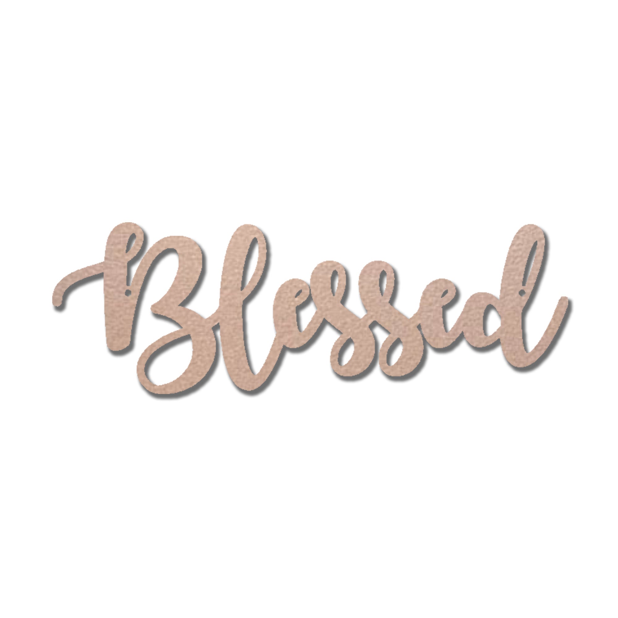 Blessed Script Metal Wall Art Sign – Christian Inspirational Word Decor – Farmhouse Faith Wall Decor – Religious Home Decoration