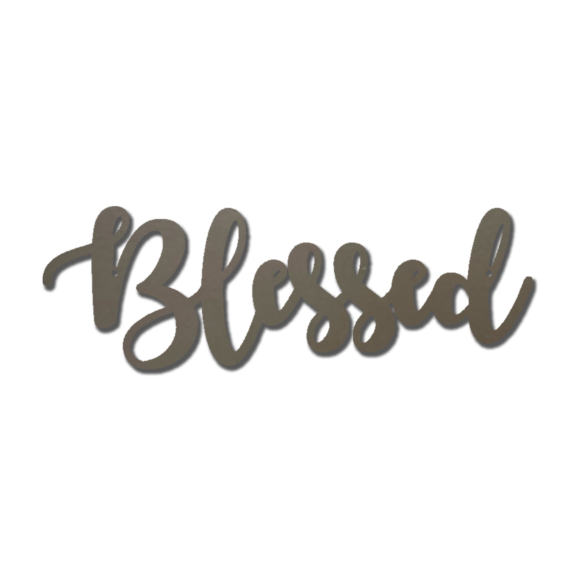Blessed Script Metal Wall Art Sign – Christian Inspirational Word Decor – Farmhouse Faith Wall Decor – Religious Home Decoration