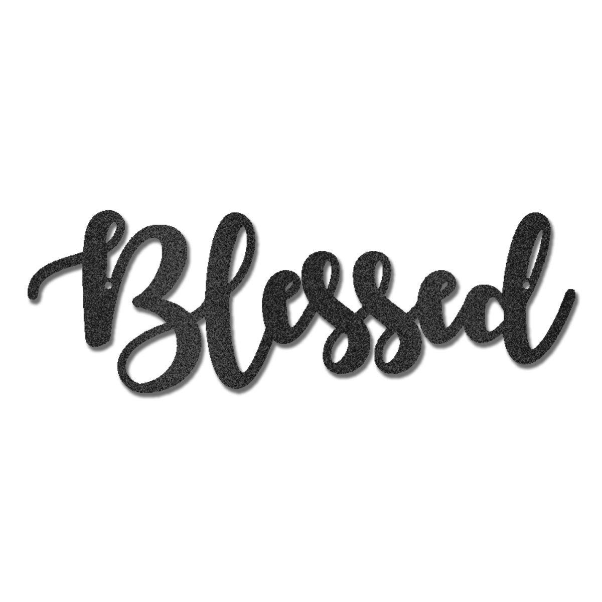 Blessed Script Metal Wall Art Sign – Christian Inspirational Word Decor – Farmhouse Faith Wall Decor – Religious Home Decoration