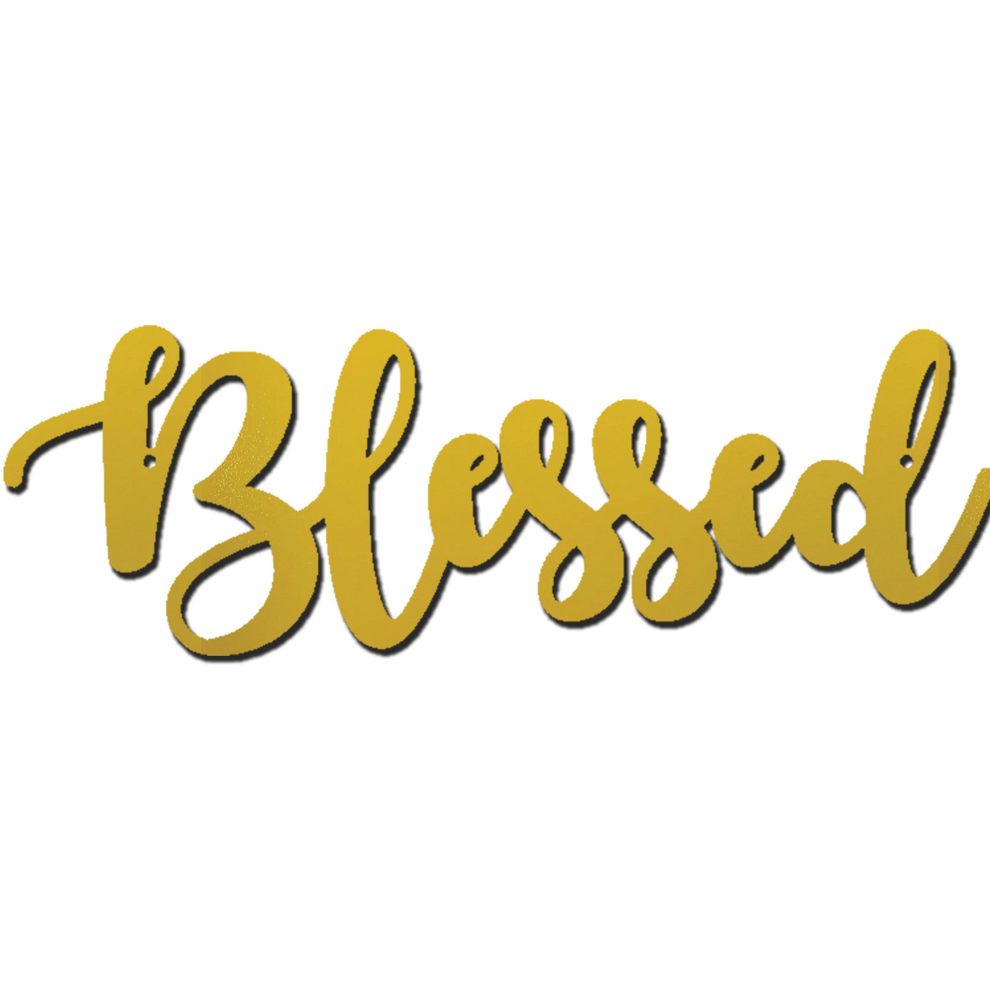 Blessed Script Metal Wall Art Sign – Christian Inspirational Word Decor – Farmhouse Faith Wall Decor – Religious Home Decoration