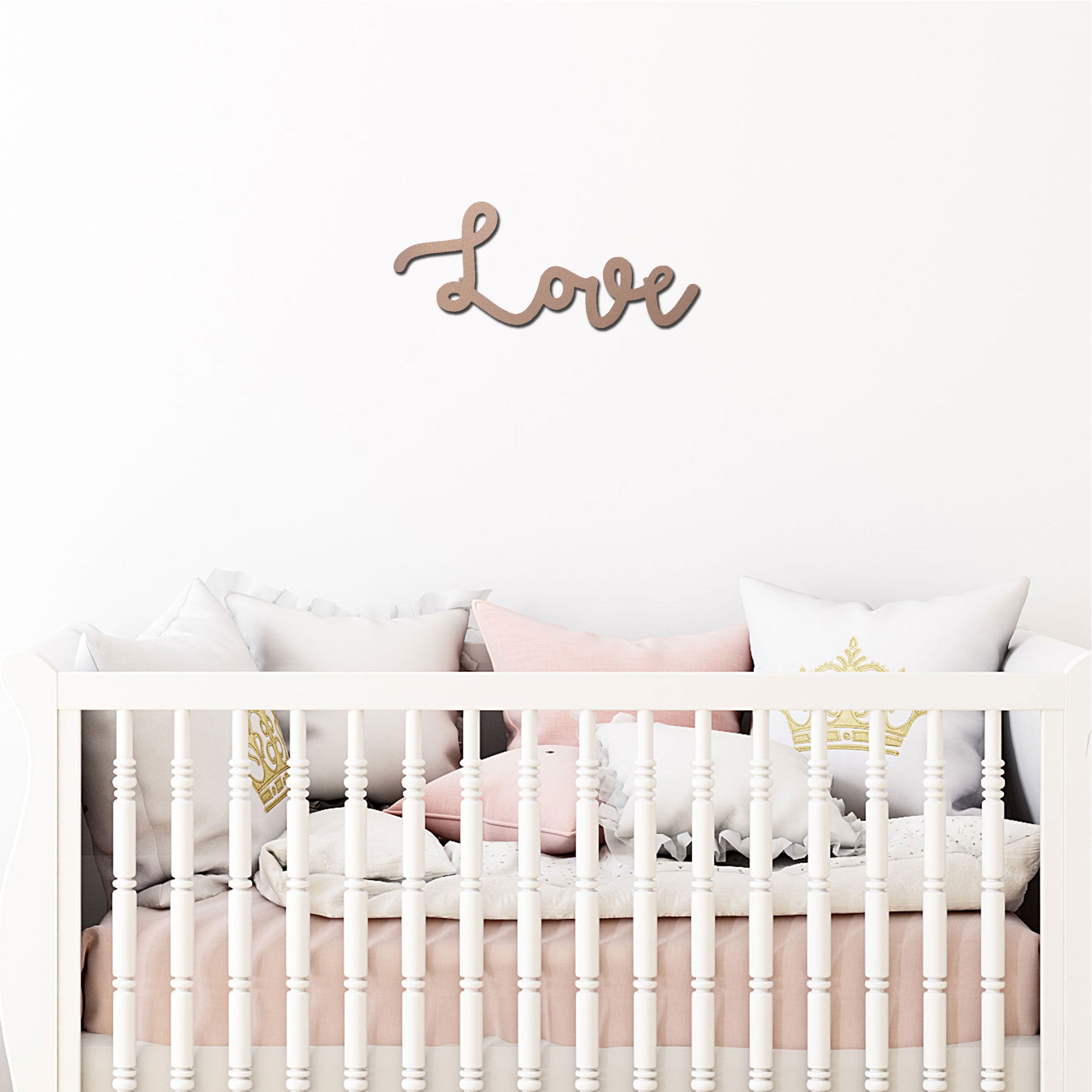 Love Metal Wall Art Sign – Inspirational Script Word Decor – Romantic Home Wall Decor – Farmhouse Love Wall Decoration