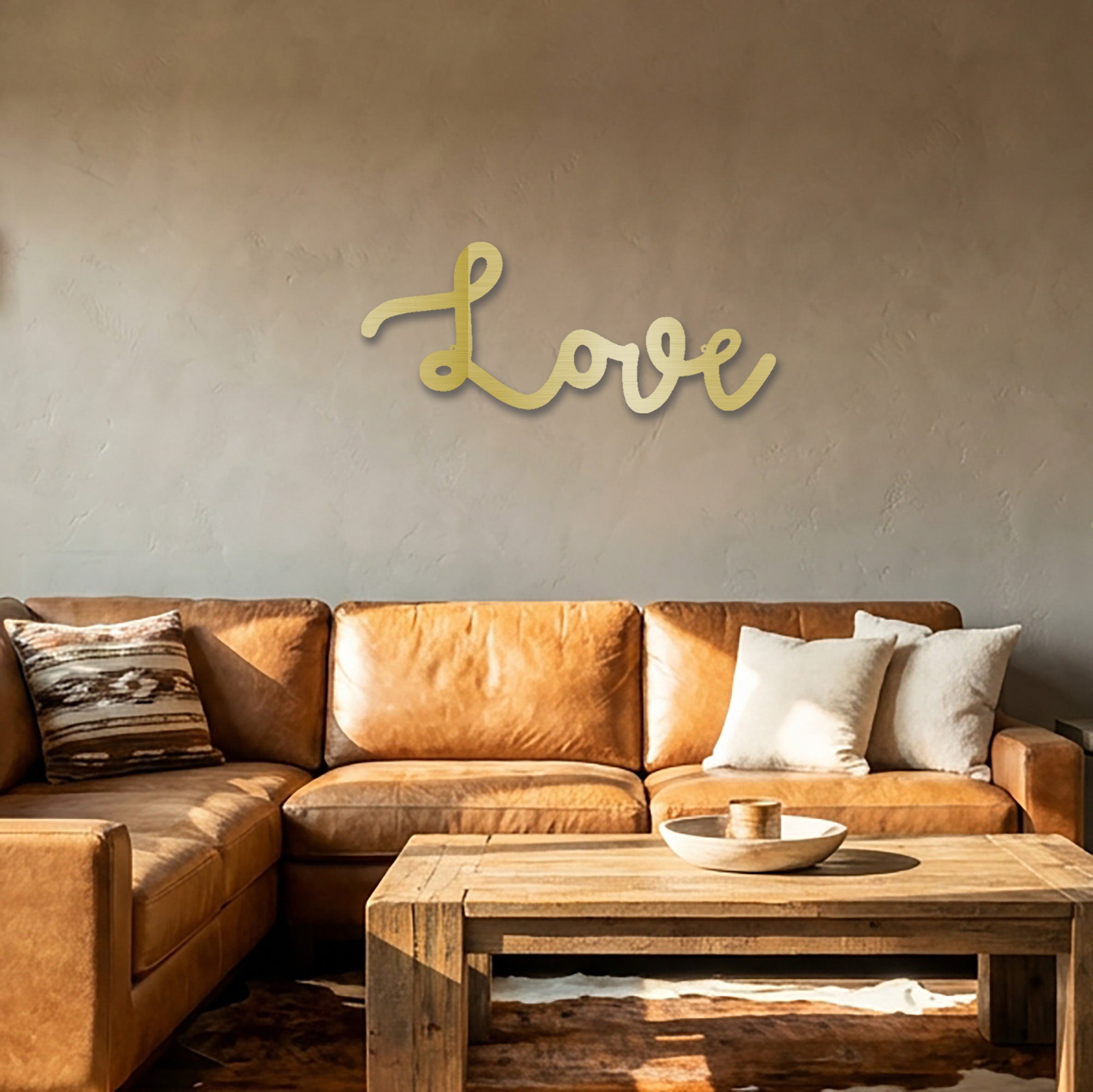 Love Metal Wall Art Sign – Inspirational Script Word Decor – Romantic Home Wall Decor – Farmhouse Love Wall Decoration