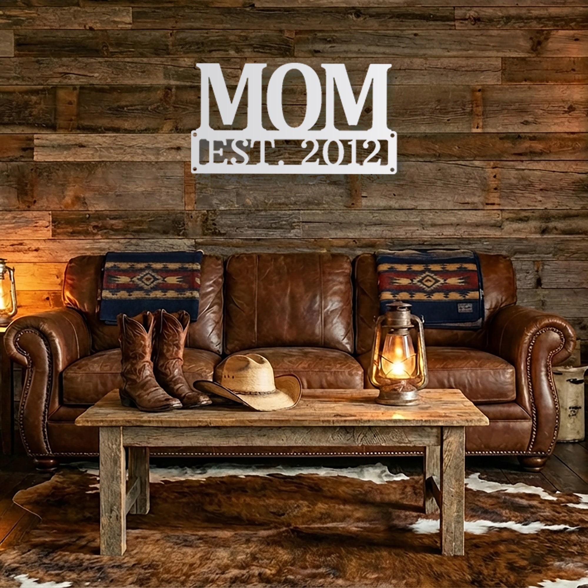 Mom Est. Year Metal Wall Art – Personalized Mom Sign – Custom Mother Established Date Sign – Mother’s Day Gift Wall Decor