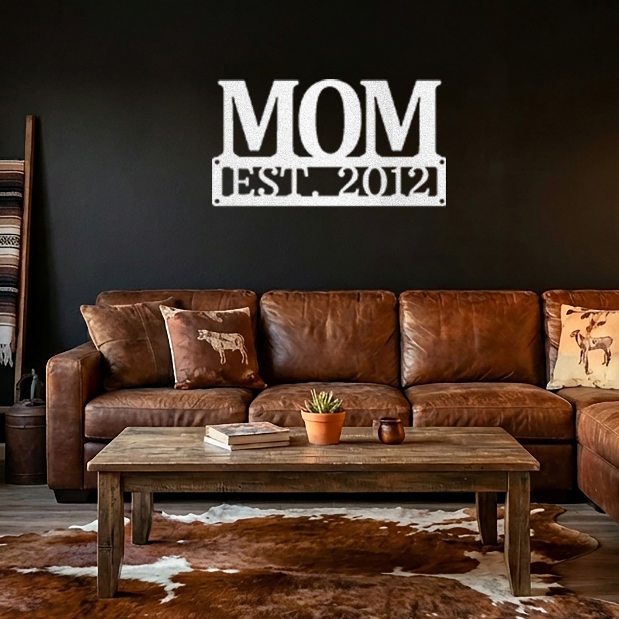 Mom Est. Year Metal Wall Art – Personalized Mom Sign – Custom Mother Established Date Sign – Mother’s Day Gift Wall Decor