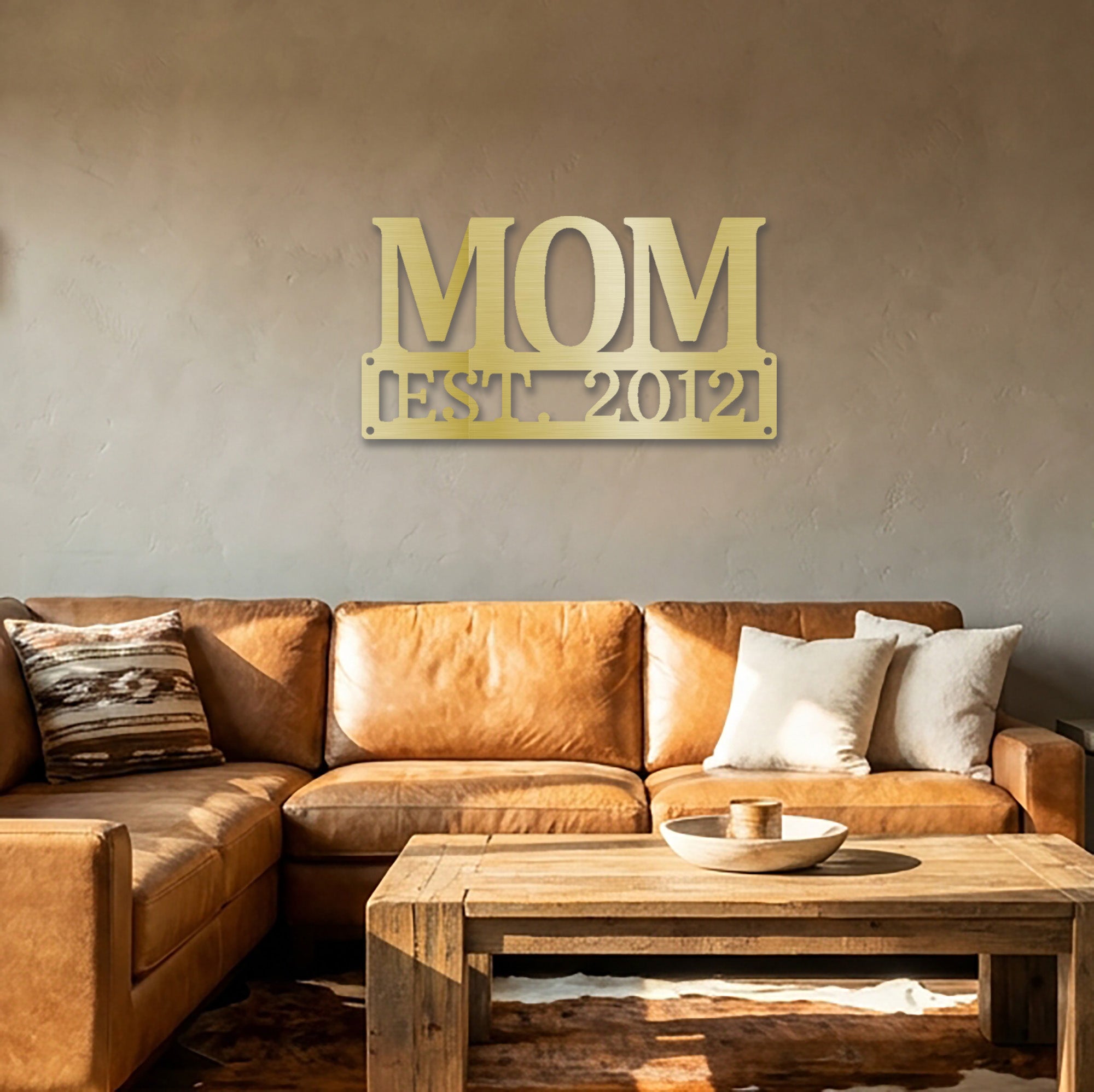 Mom Est. Year Metal Wall Art – Personalized Mom Sign – Custom Mother Established Date Sign – Mother’s Day Gift Wall Decor