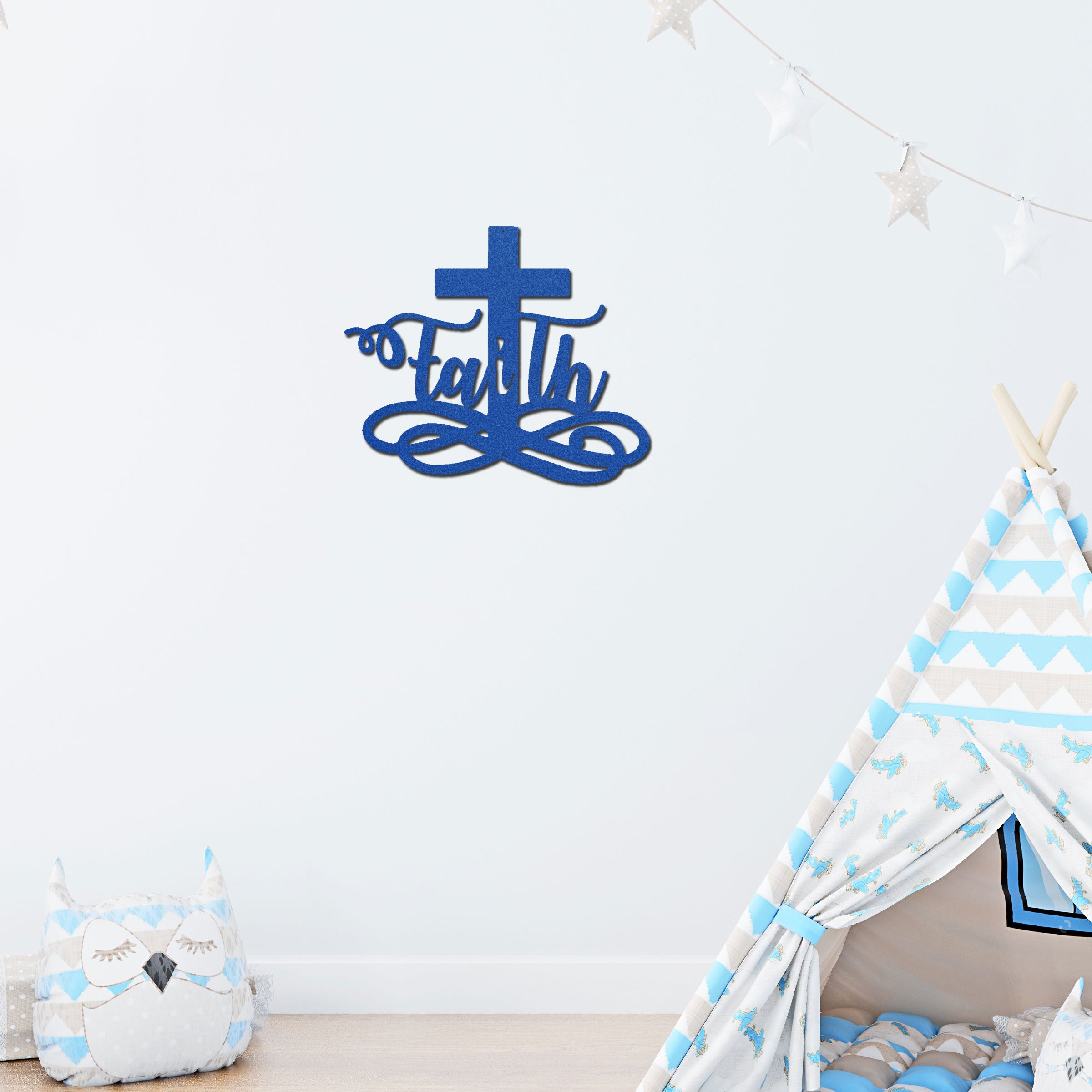 Faith Cross Metal Wall Art – Christian Decor – Inspirational Faith Steel Cross Sign – Religious Home Decor