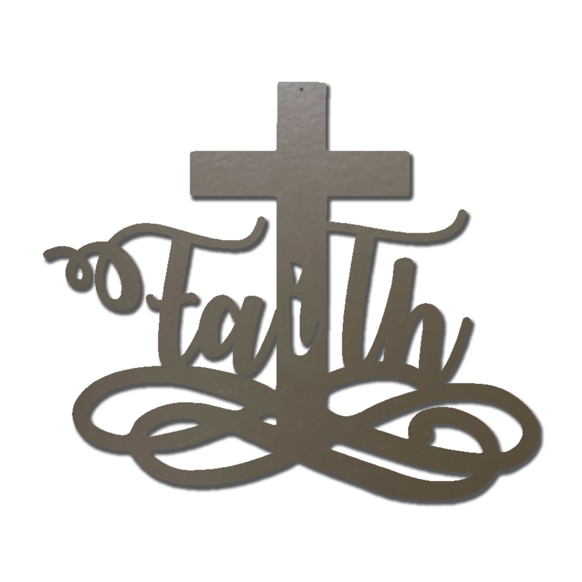 Faith Cross Metal Wall Art – Christian Decor – Inspirational Faith Steel Cross Sign – Religious Home Decor