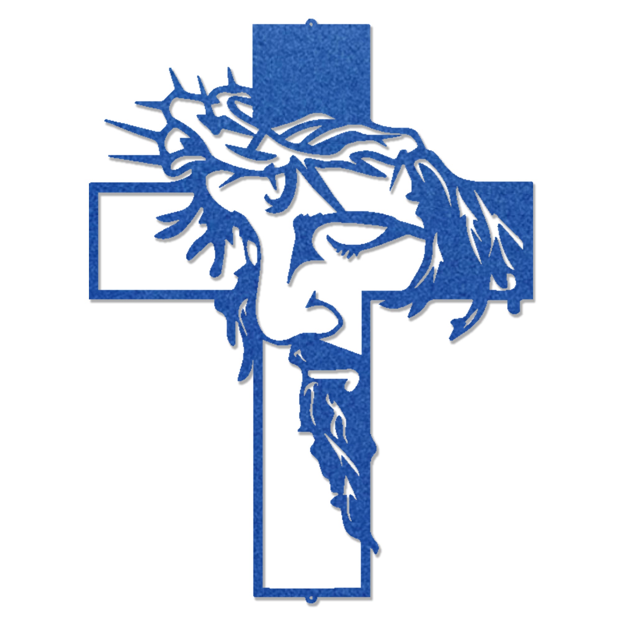 Jesus Cross Metal Wall Art – Crown of Thorns Christian Wall Decor – Inspirational Faith Steel Cross Sign – Religious Home Decor