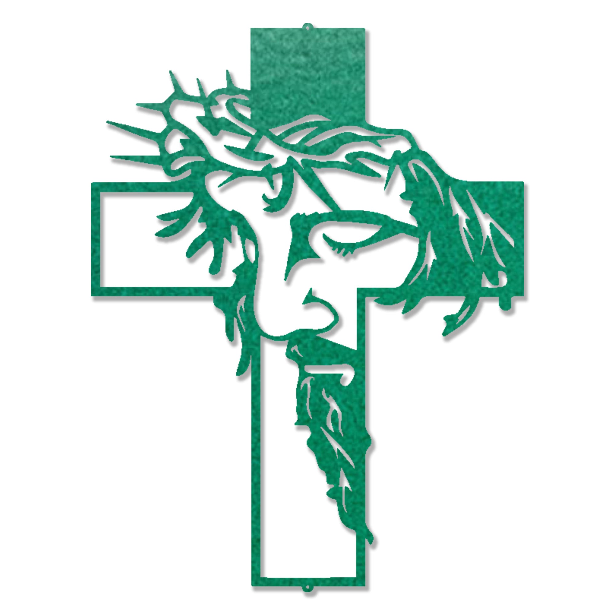 Jesus Cross Metal Wall Art – Crown of Thorns Christian Wall Decor – Inspirational Faith Steel Cross Sign – Religious Home Decor