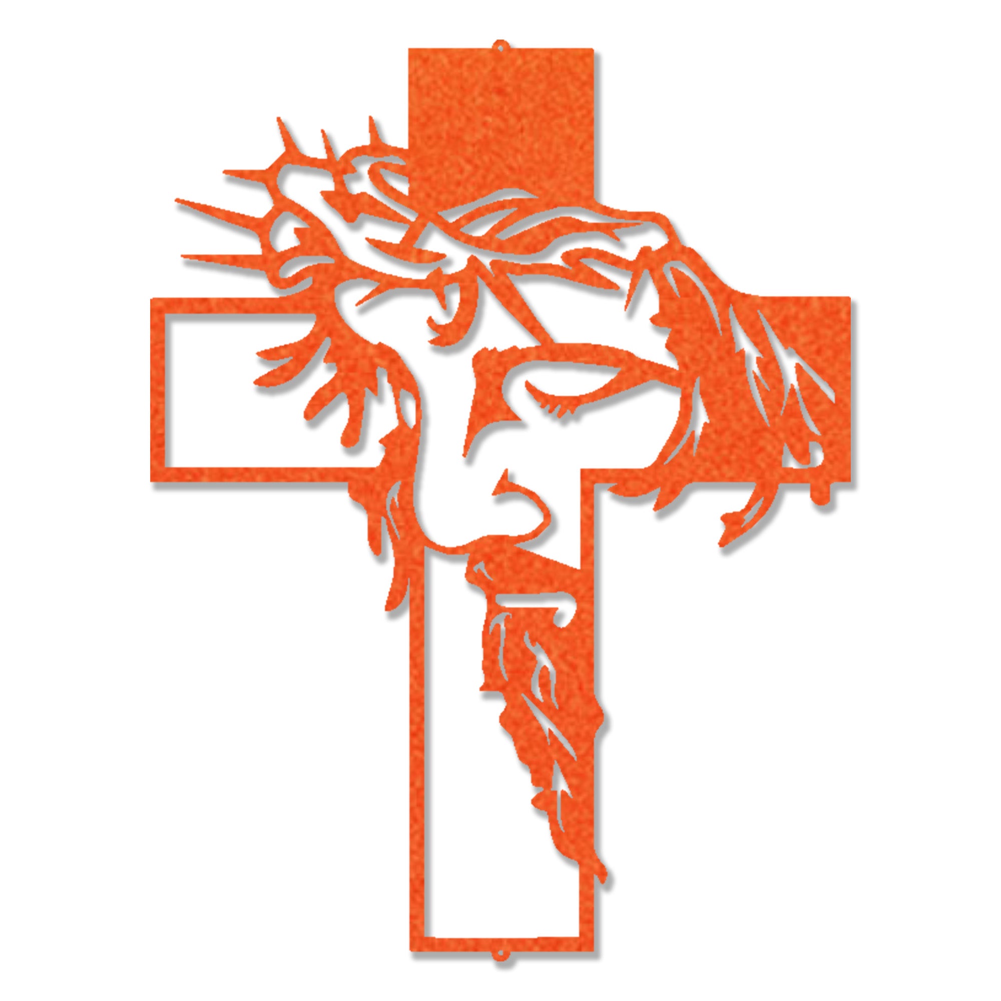 Jesus Cross Metal Wall Art – Crown of Thorns Christian Wall Decor – Inspirational Faith Steel Cross Sign – Religious Home Decor