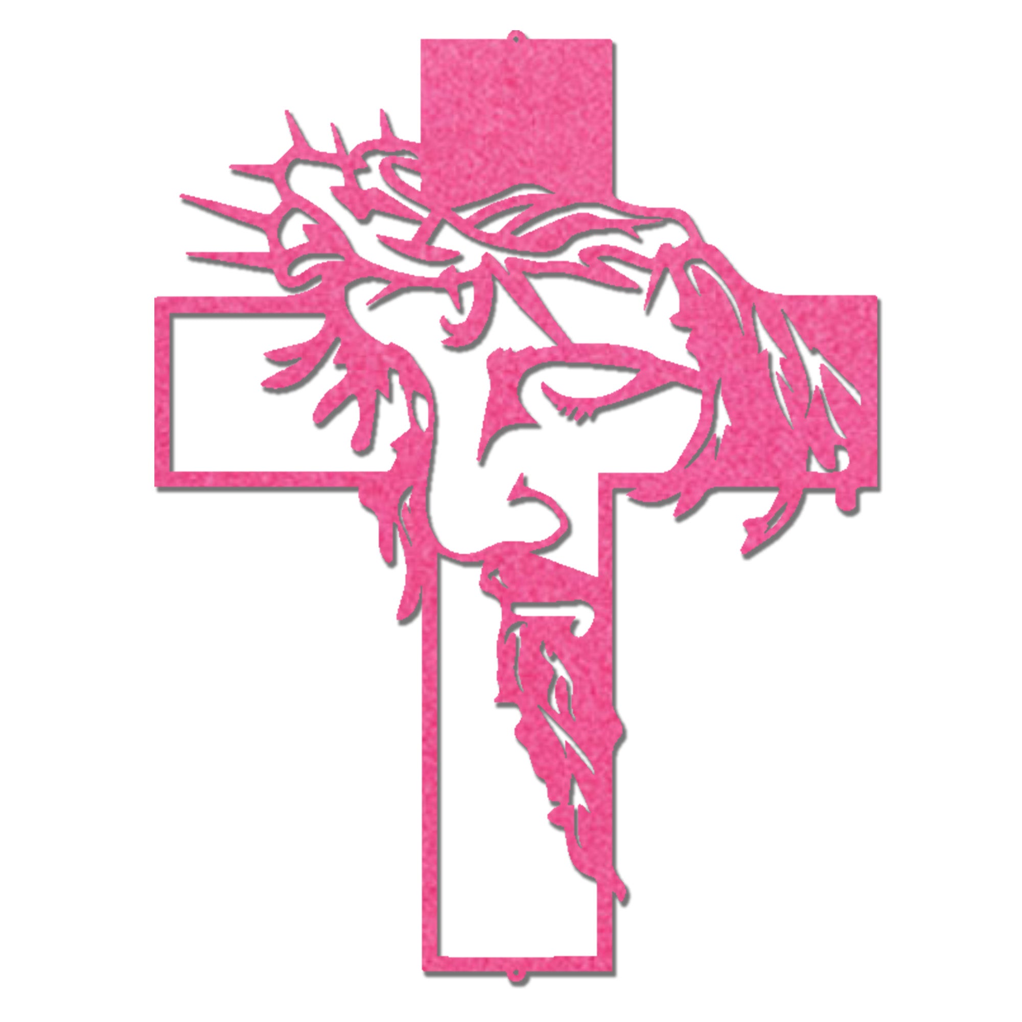 Jesus Cross Metal Wall Art – Crown of Thorns Christian Wall Decor – Inspirational Faith Steel Cross Sign – Religious Home Decor