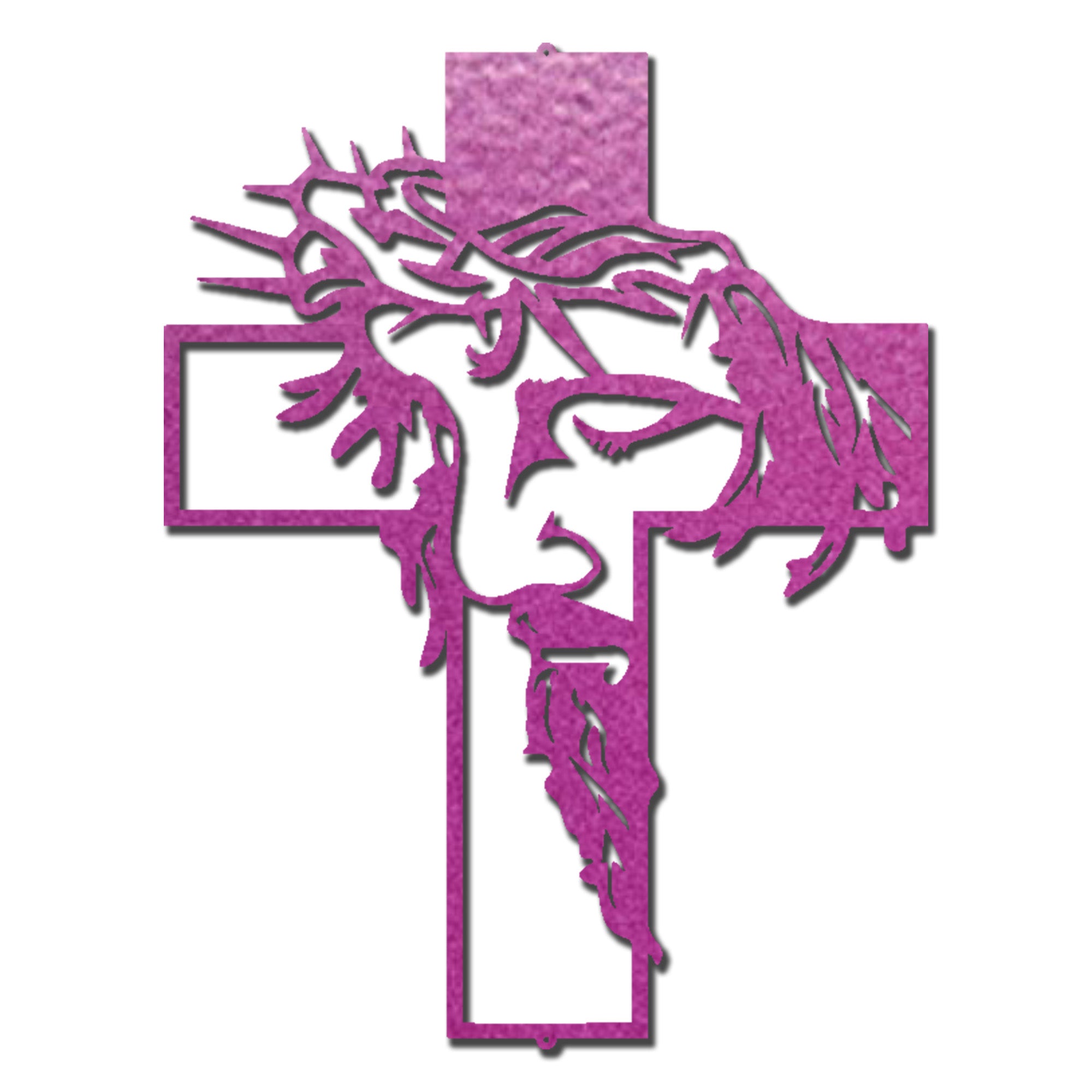 Jesus Cross Metal Wall Art – Crown of Thorns Christian Wall Decor – Inspirational Faith Steel Cross Sign – Religious Home Decor