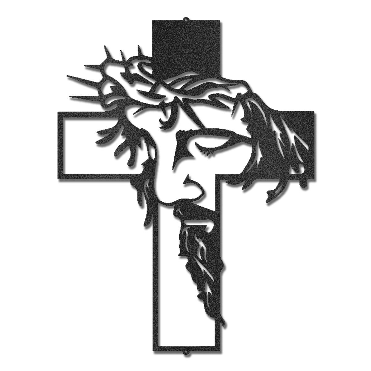 Jesus Cross Metal Wall Art – Crown of Thorns Christian Wall Decor – Inspirational Faith Steel Cross Sign – Religious Home Decor