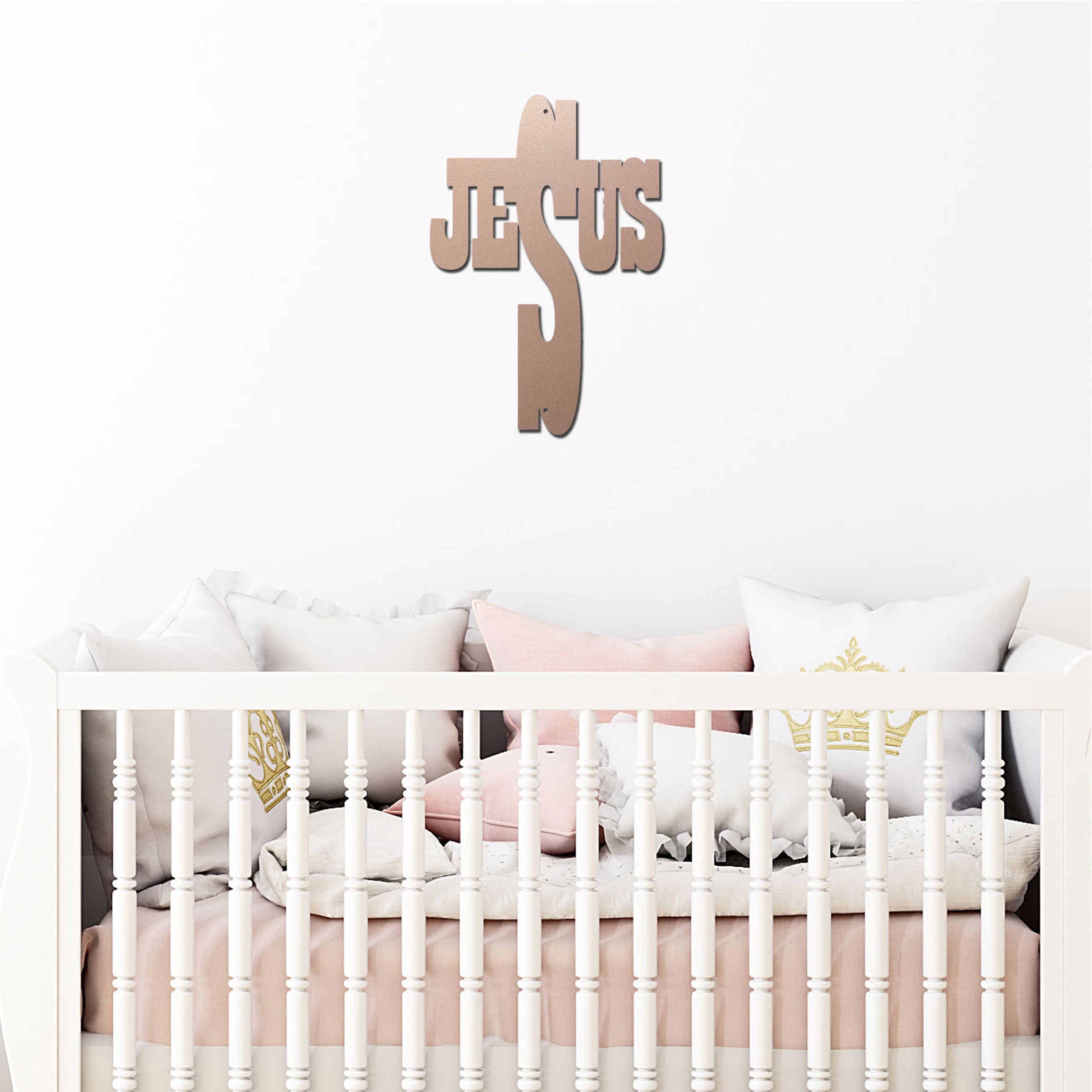 Jesus Cross Metal Wall Art – Christian Steel Cross Sign – Inspirational Faith Decor – Religious Wall Decor