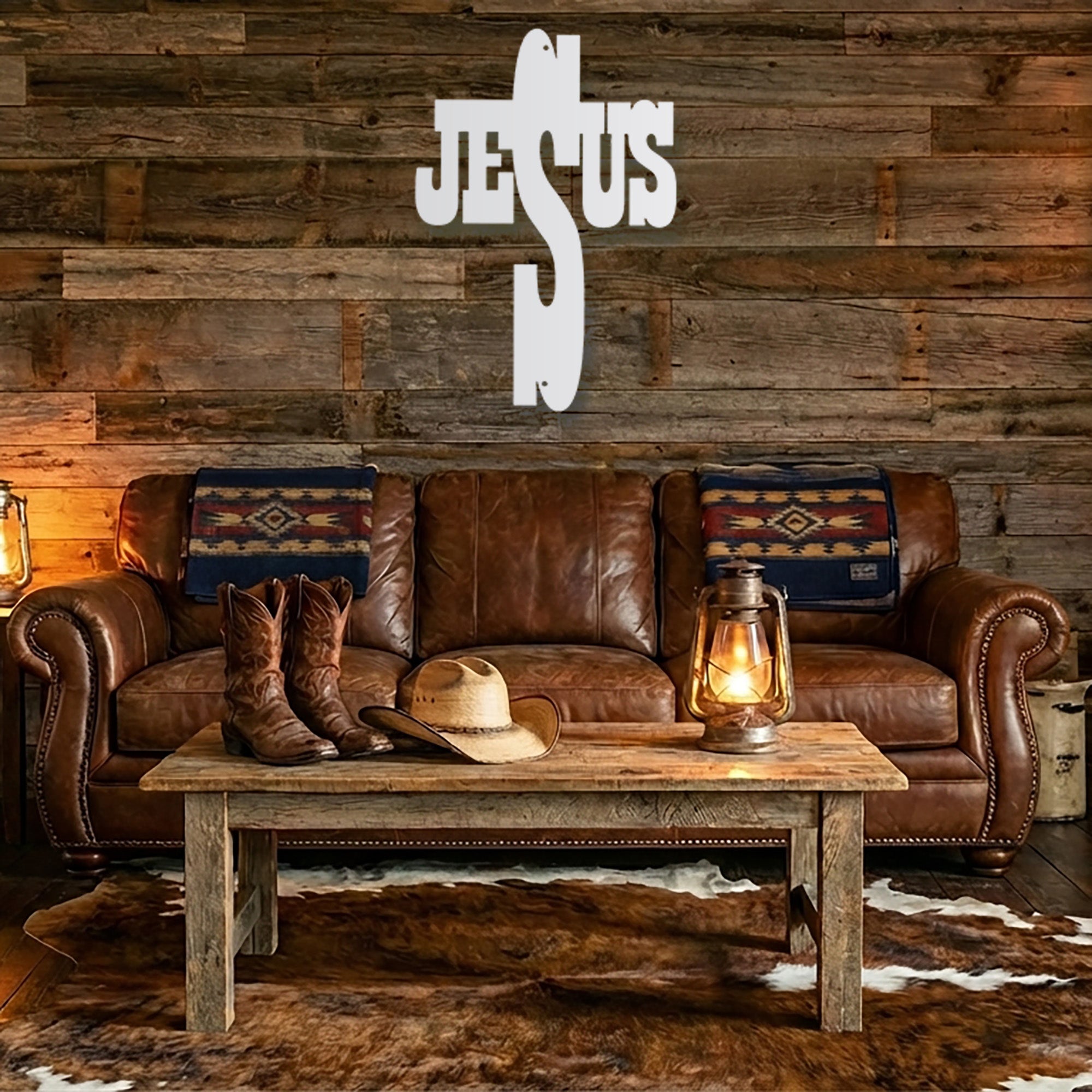 Jesus Cross Metal Wall Art – Christian Steel Cross Sign – Inspirational Faith Decor – Religious Wall Decor