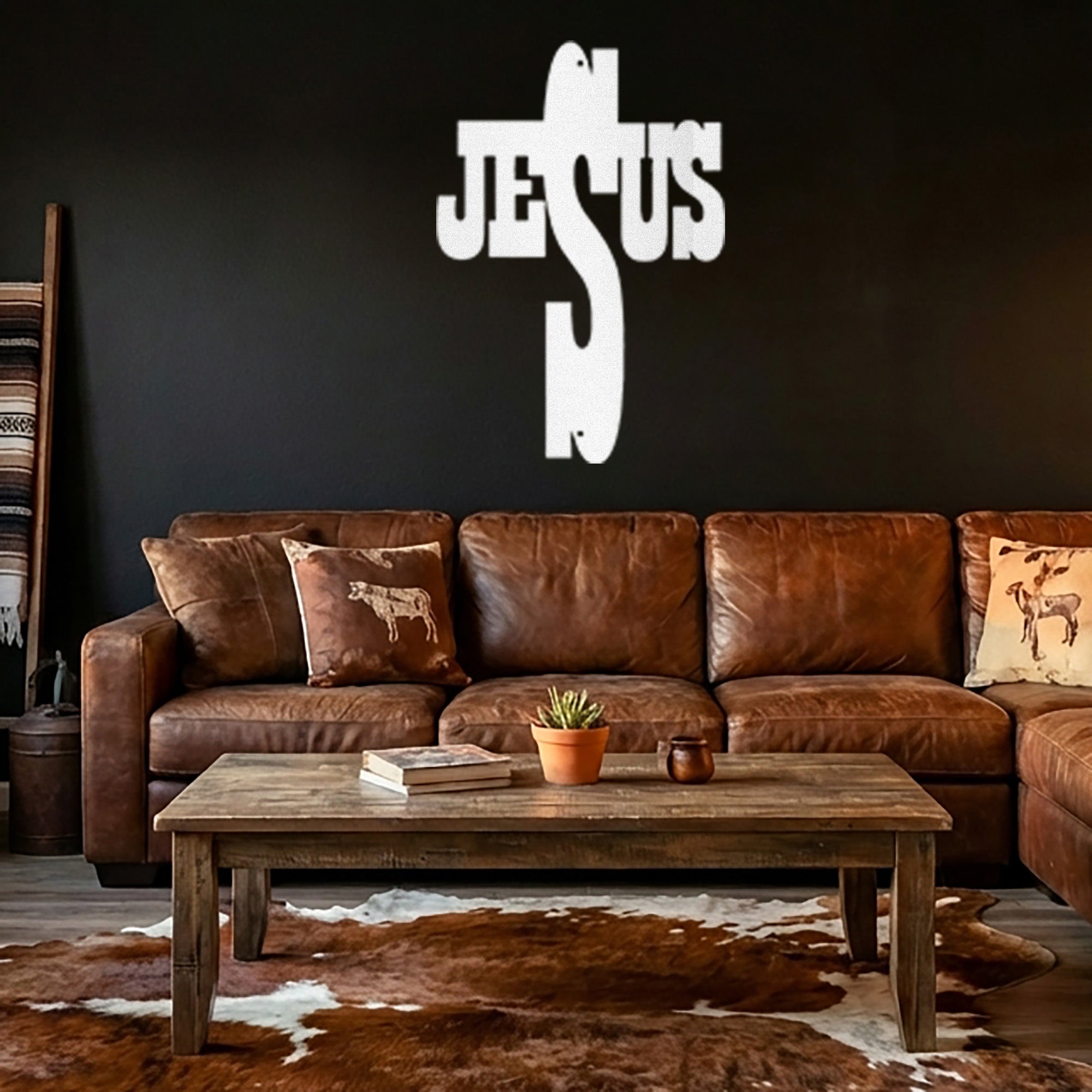 Jesus Cross Metal Wall Art – Christian Steel Cross Sign – Inspirational Faith Decor – Religious Wall Decor