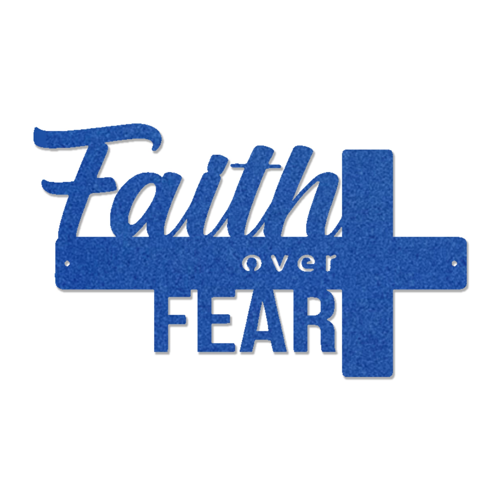 Faith Over Fear Cross Metal Wall Art – Christian Inspirational Wall Decor – Faith Cross Metal Sign – Religious Home Decoration