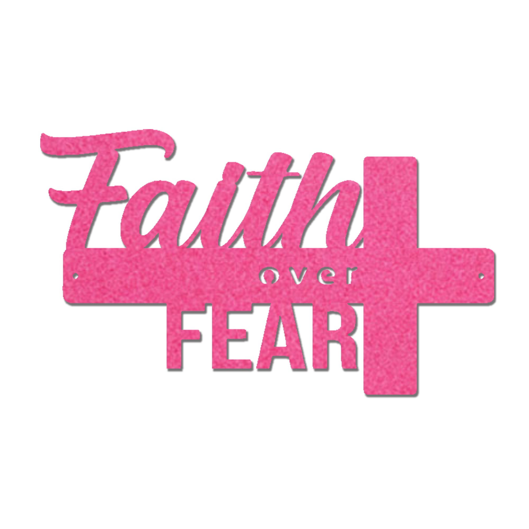 Faith Over Fear Cross Metal Wall Art – Christian Inspirational Wall Decor – Faith Cross Metal Sign – Religious Home Decoration