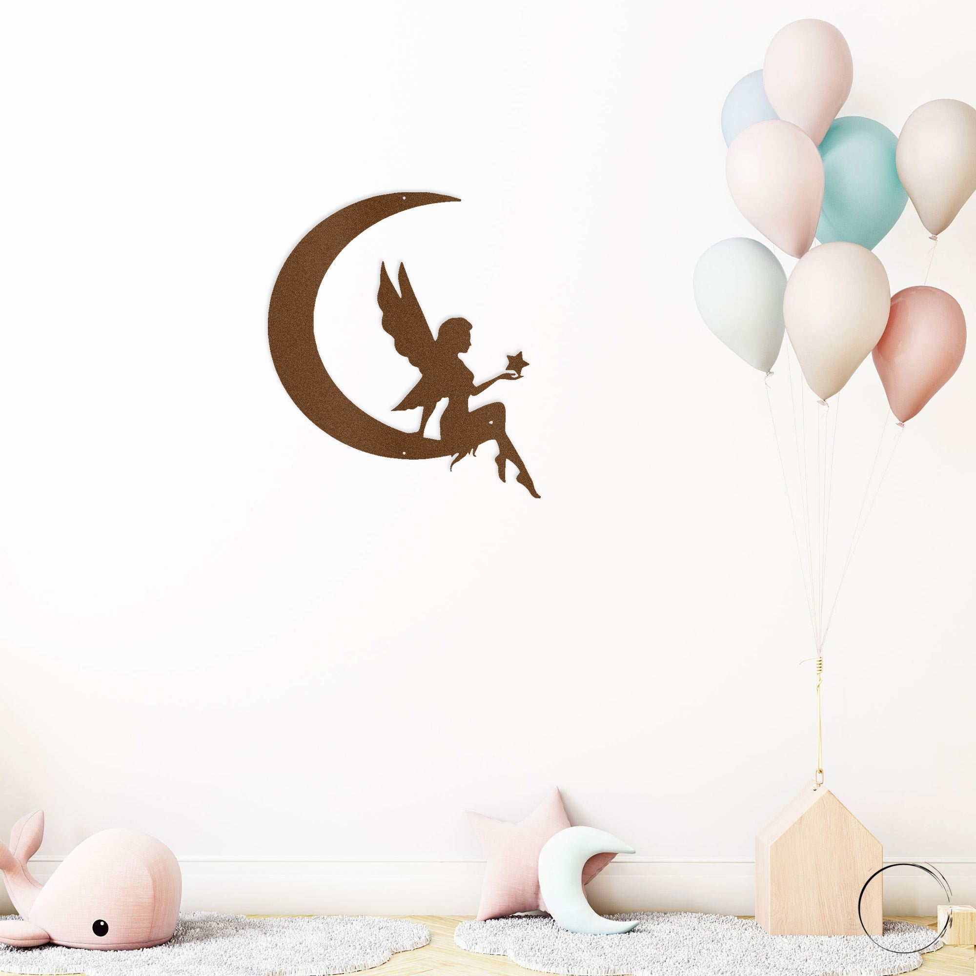 Moon Fairy Metal Wall Art – Nursery Decor – Princess Room Wall Decor