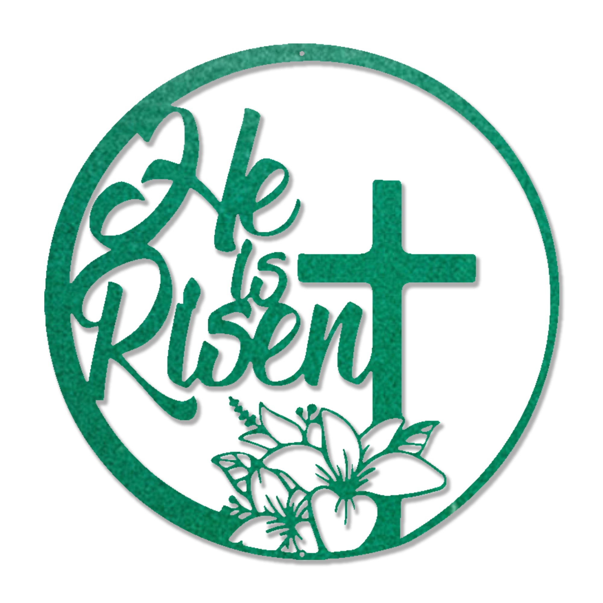 He Is Risen Metal Wall Art – Christian Cross Wall Decor – Faith Inspired Metal Sign – Easter Religious Home Decor