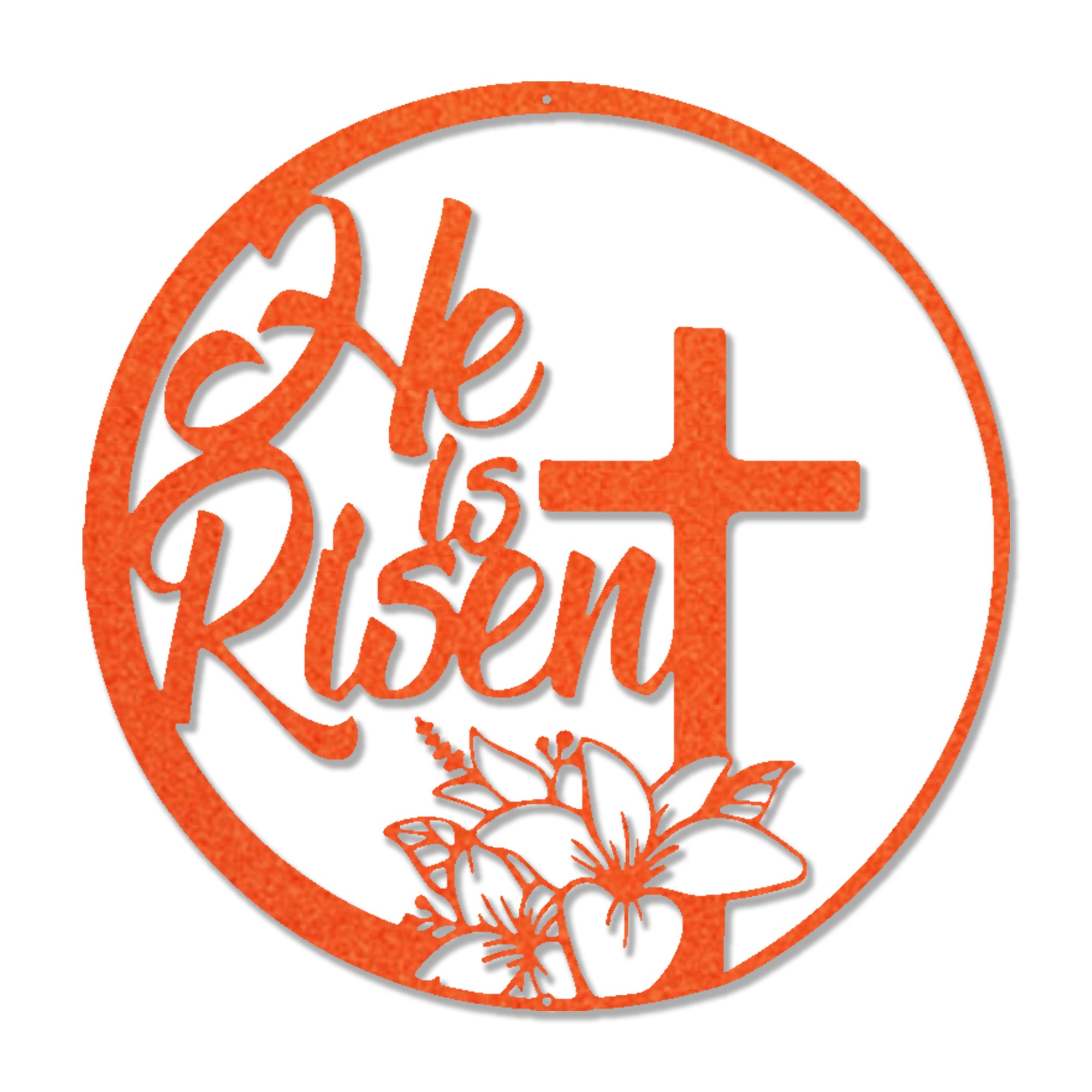 He Is Risen Metal Wall Art – Christian Cross Wall Decor – Faith Inspired Metal Sign – Easter Religious Home Decor