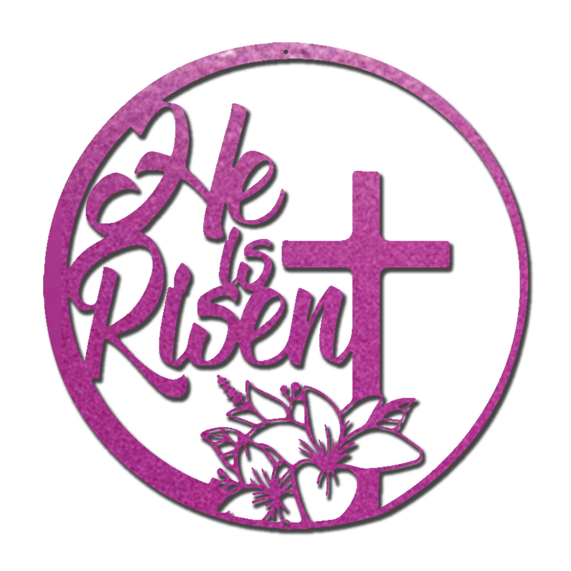 He Is Risen Metal Wall Art – Christian Cross Wall Decor – Faith Inspired Metal Sign – Easter Religious Home Decor