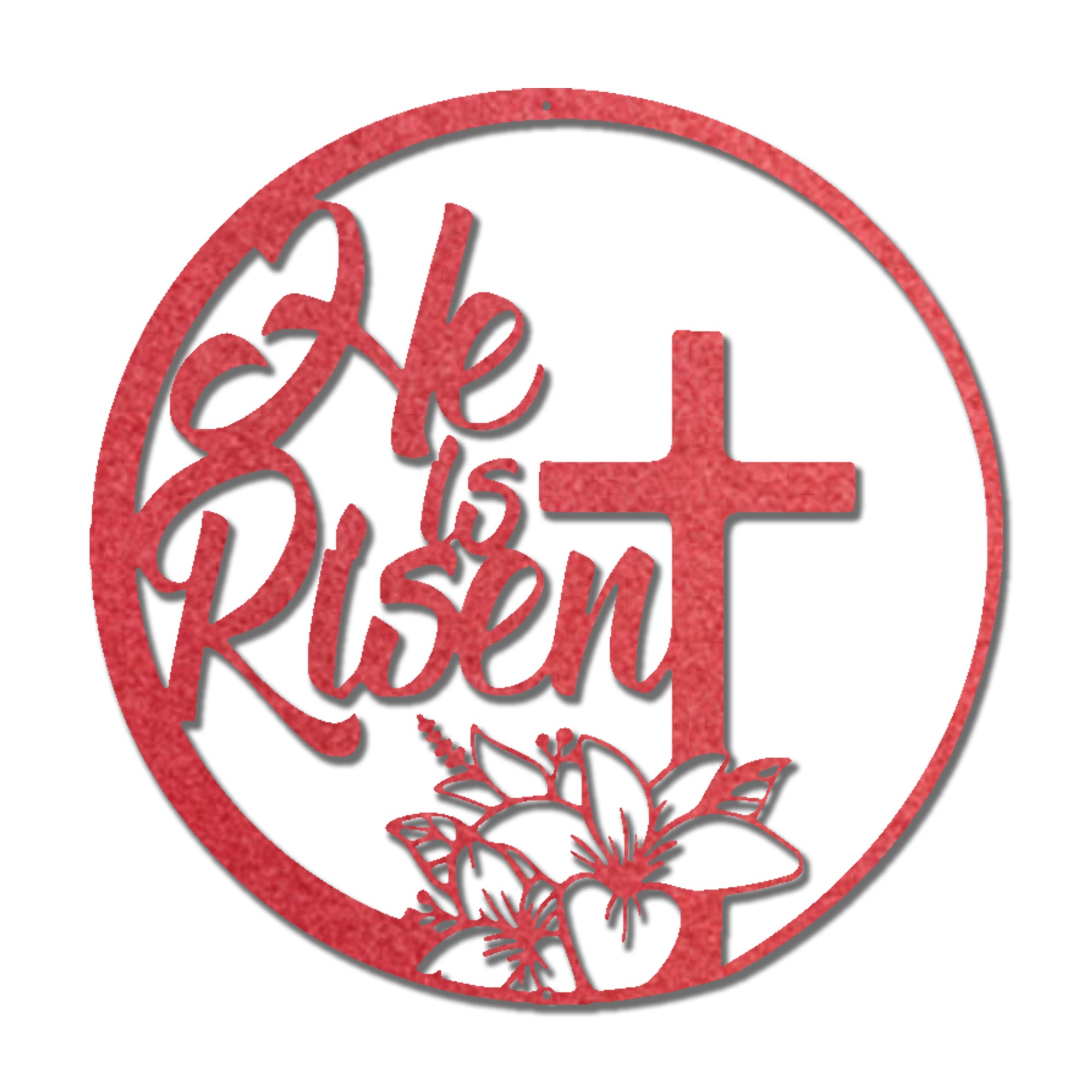 He Is Risen Metal Wall Art – Christian Cross Wall Decor – Faith Inspired Metal Sign – Easter Religious Home Decor
