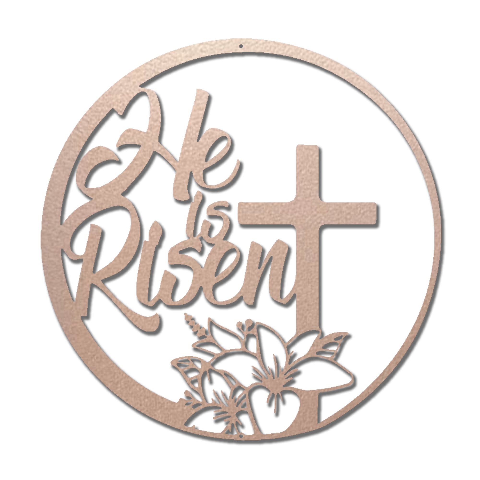 He Is Risen Metal Wall Art – Christian Cross Wall Decor – Faith Inspired Metal Sign – Easter Religious Home Decor