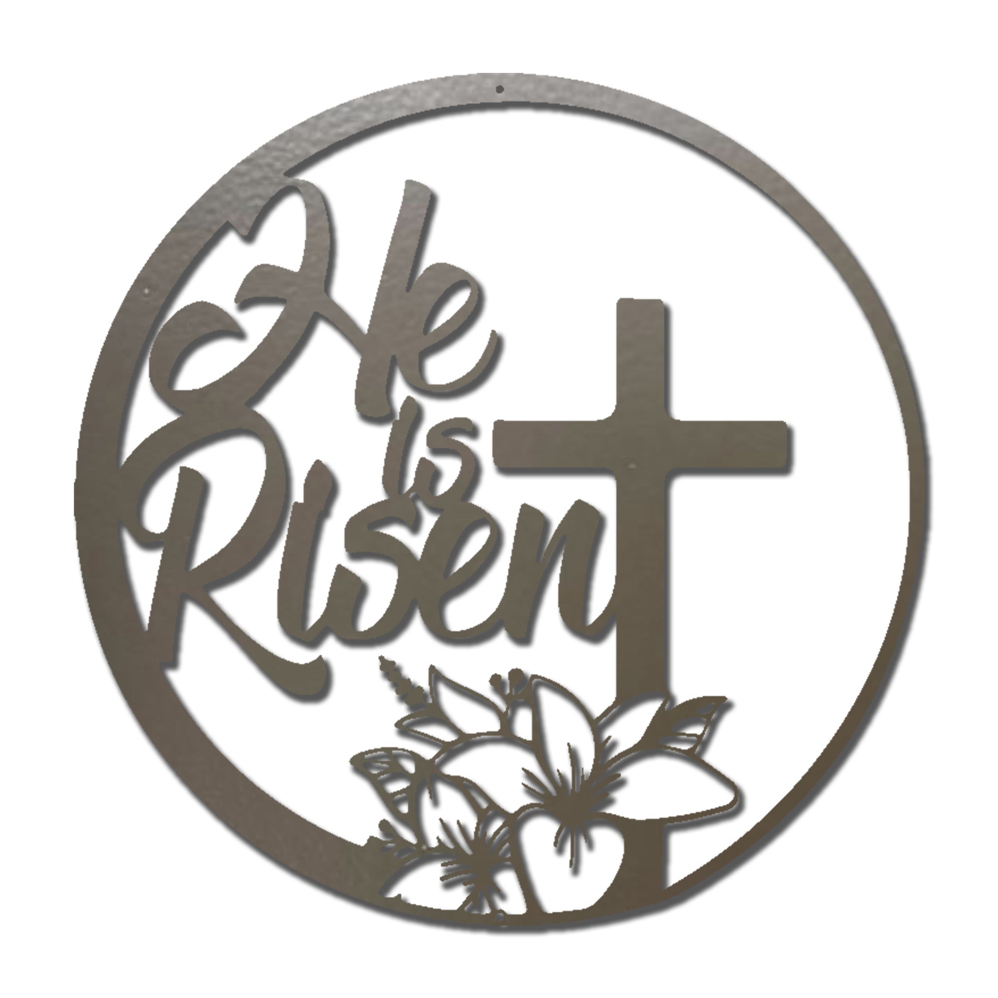 He Is Risen Metal Wall Art – Christian Cross Wall Decor – Faith Inspired Metal Sign – Easter Religious Home Decor