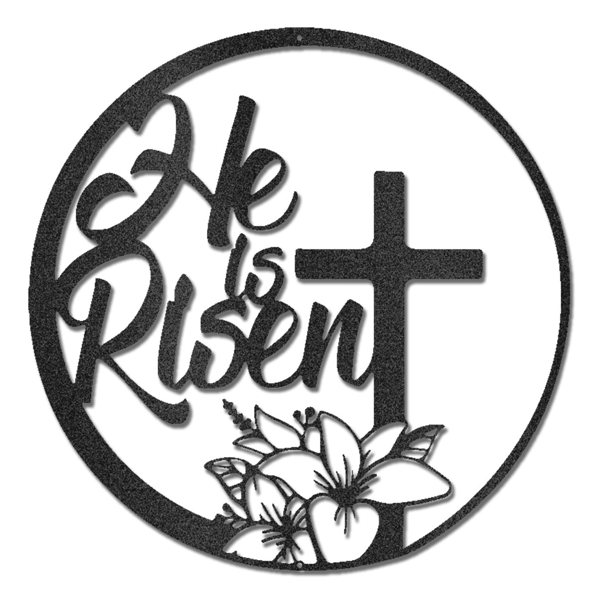 He Is Risen Metal Wall Art – Christian Cross Wall Decor – Faith Inspired Metal Sign – Easter Religious Home Decor