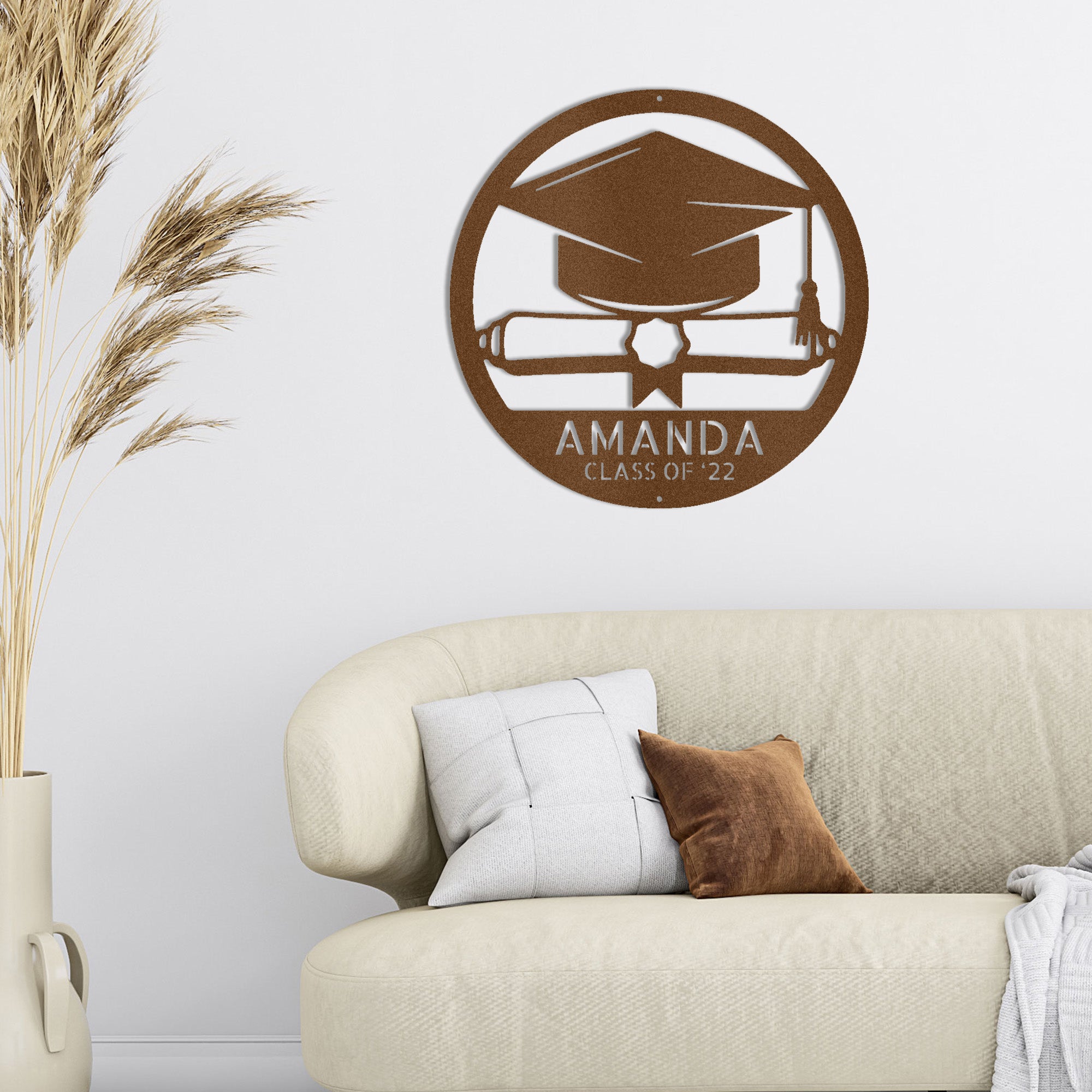 Personalized Graduation Metal Sign, Custom Graduate Name Sign, Class of 2026 Gift, Graduation Cap Decor, Senior Gift