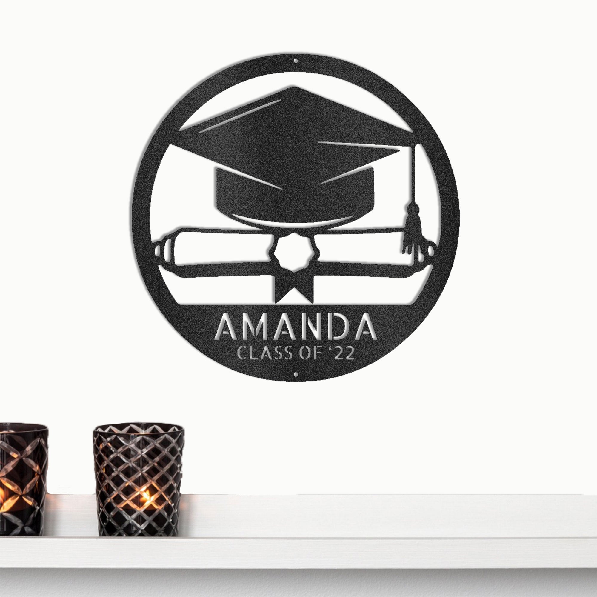 Personalized Graduation Metal Sign, Custom Graduate Name Sign, Class of 2026 Gift, Graduation Cap Decor, Senior Gift