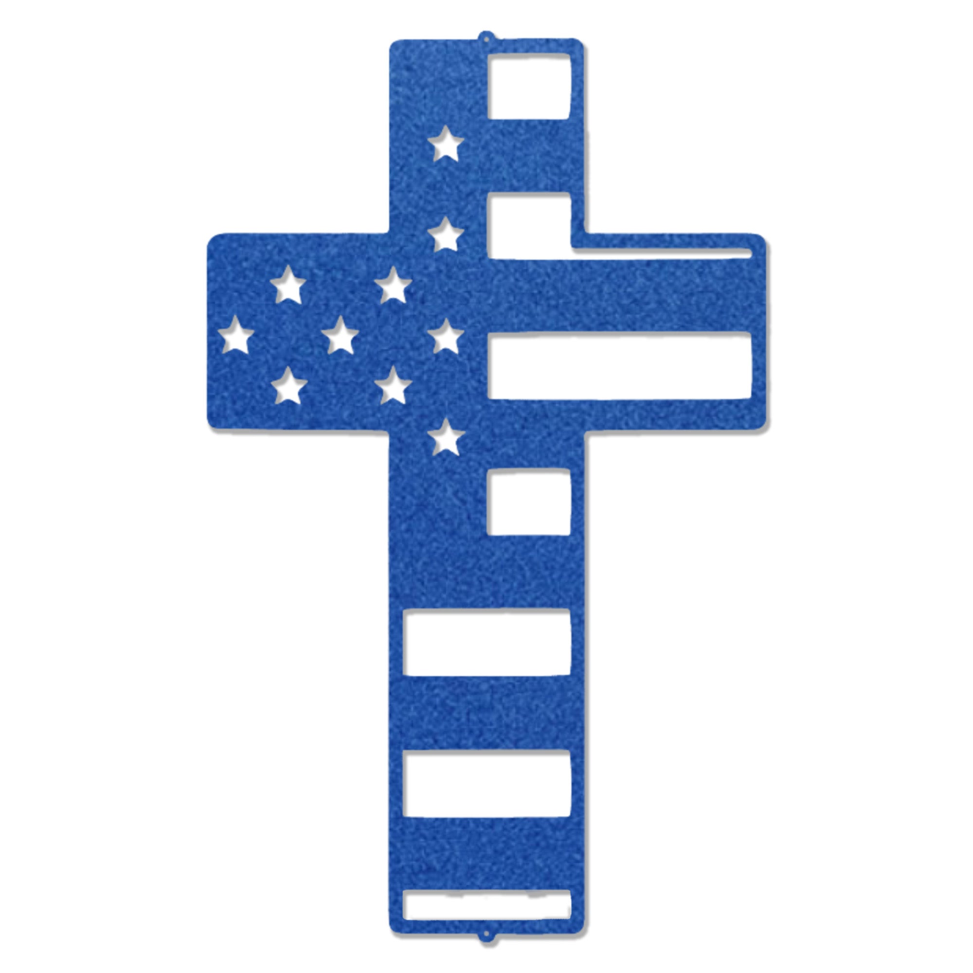 American Flag Cross Metal Wall Art – Patriotic Christian Cross Decor – USA Flag Faith Steel Sign – Veteran Tribute Wall Decor