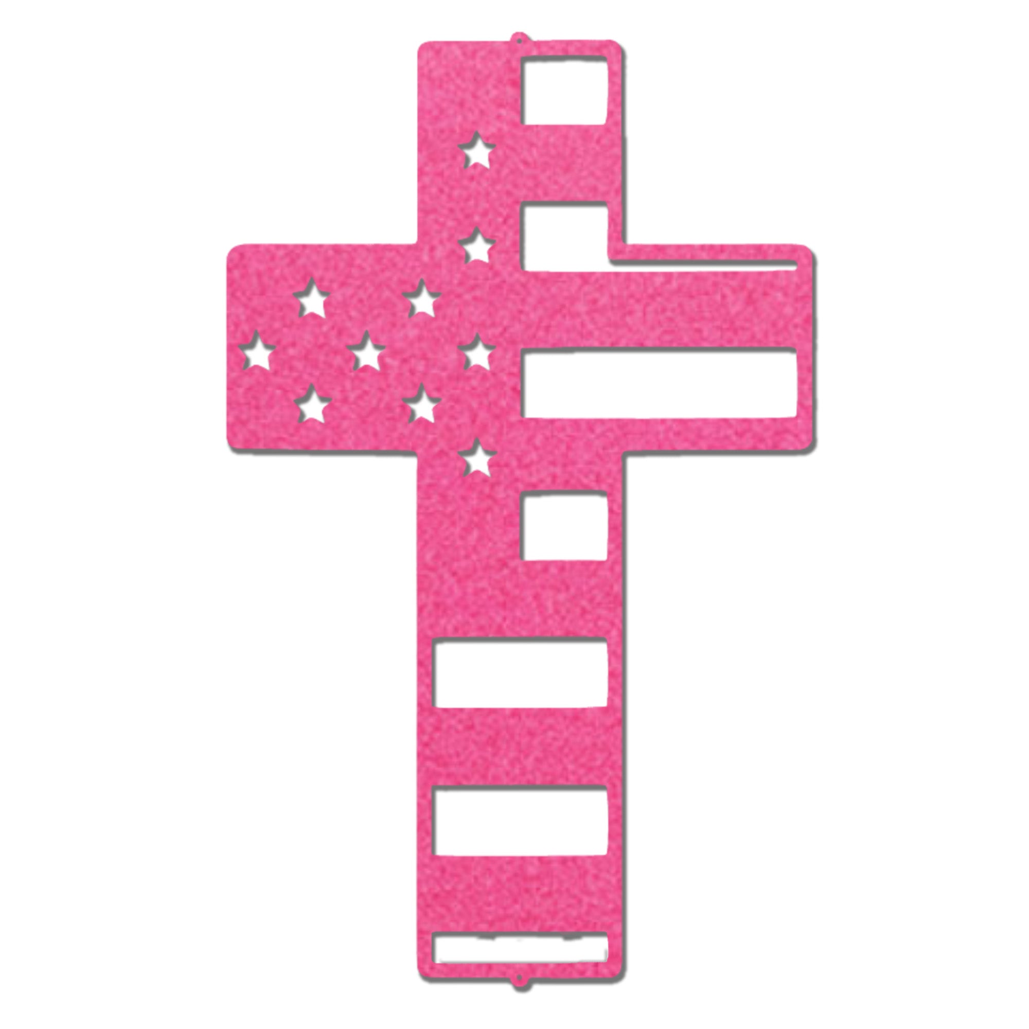 American Flag Cross Metal Wall Art – Patriotic Christian Cross Decor – USA Flag Faith Steel Sign – Veteran Tribute Wall Decor