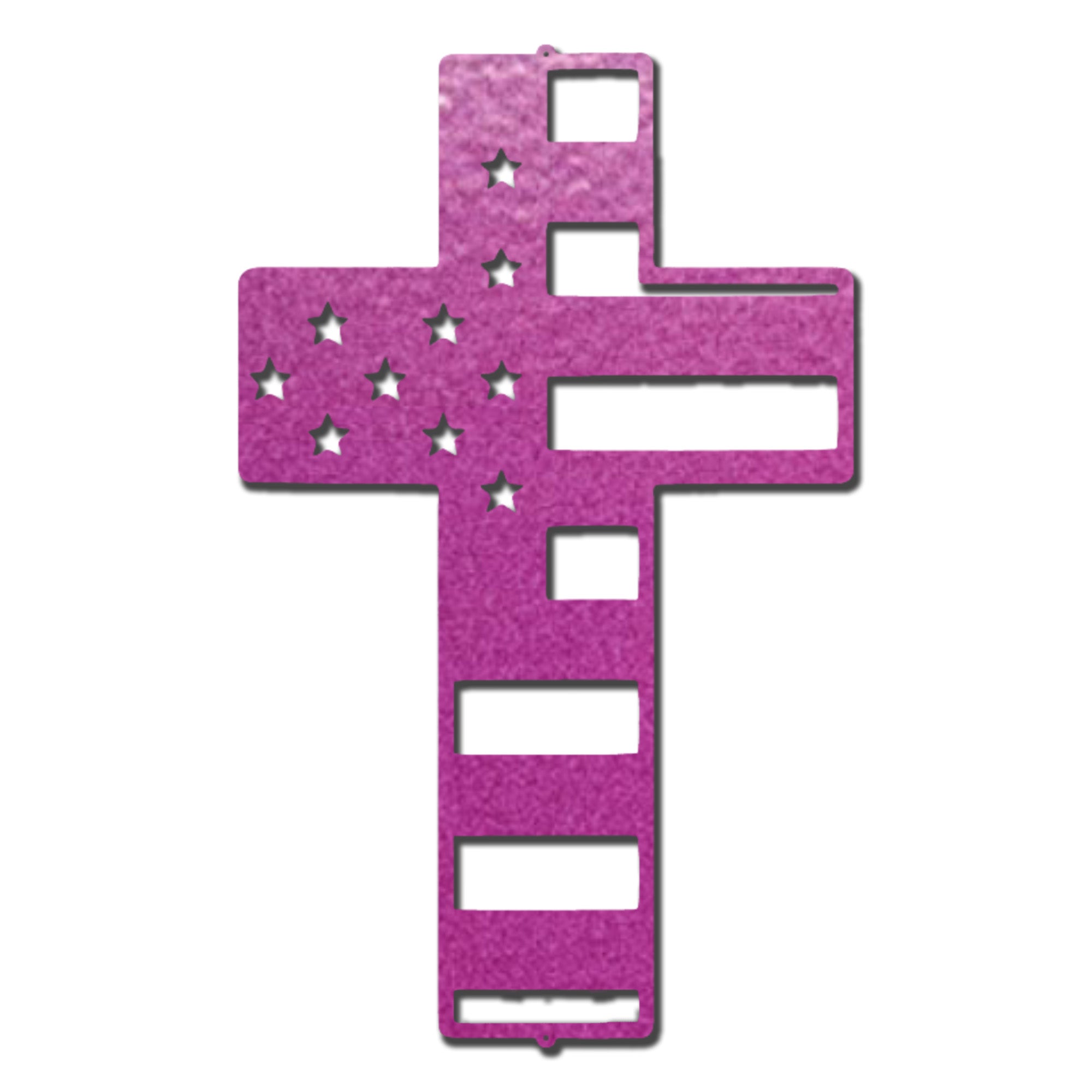 American Flag Cross Metal Wall Art – Patriotic Christian Cross Decor – USA Flag Faith Steel Sign – Veteran Tribute Wall Decor