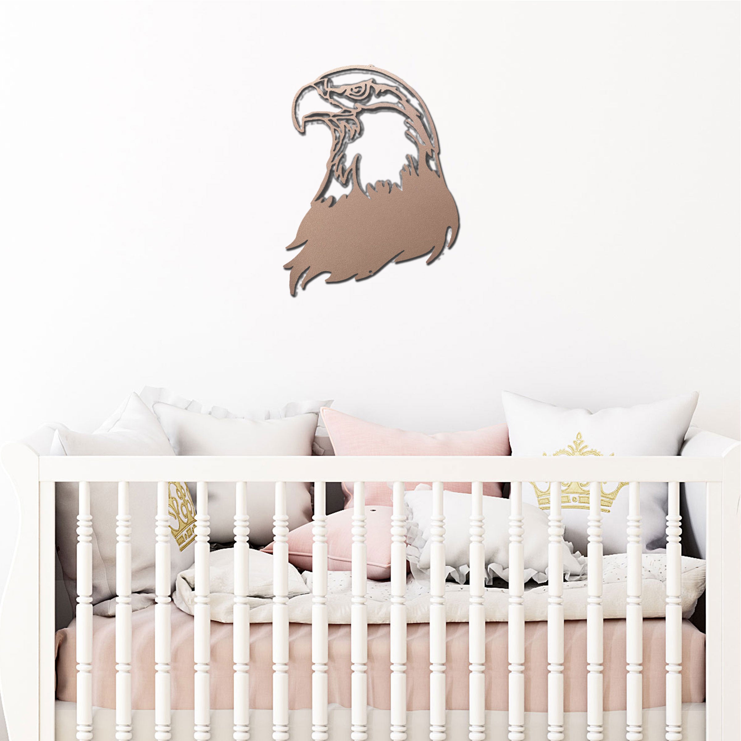 Bald Eagle Metal Wall Art – Patriotic American Eagle Wall Decor – Rustic Wildlife Metal Sign – Cabin Lodge Wall Art