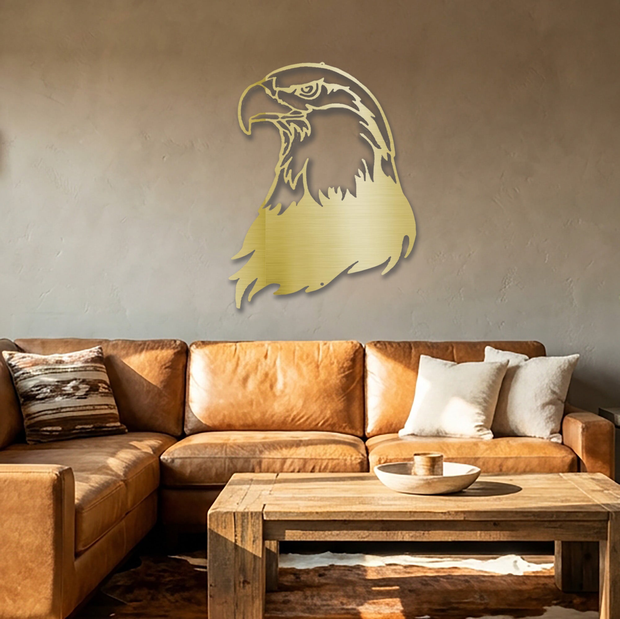 Bald Eagle Metal Wall Art – Patriotic American Eagle Wall Decor – Rustic Wildlife Metal Sign – Cabin Lodge Wall Art
