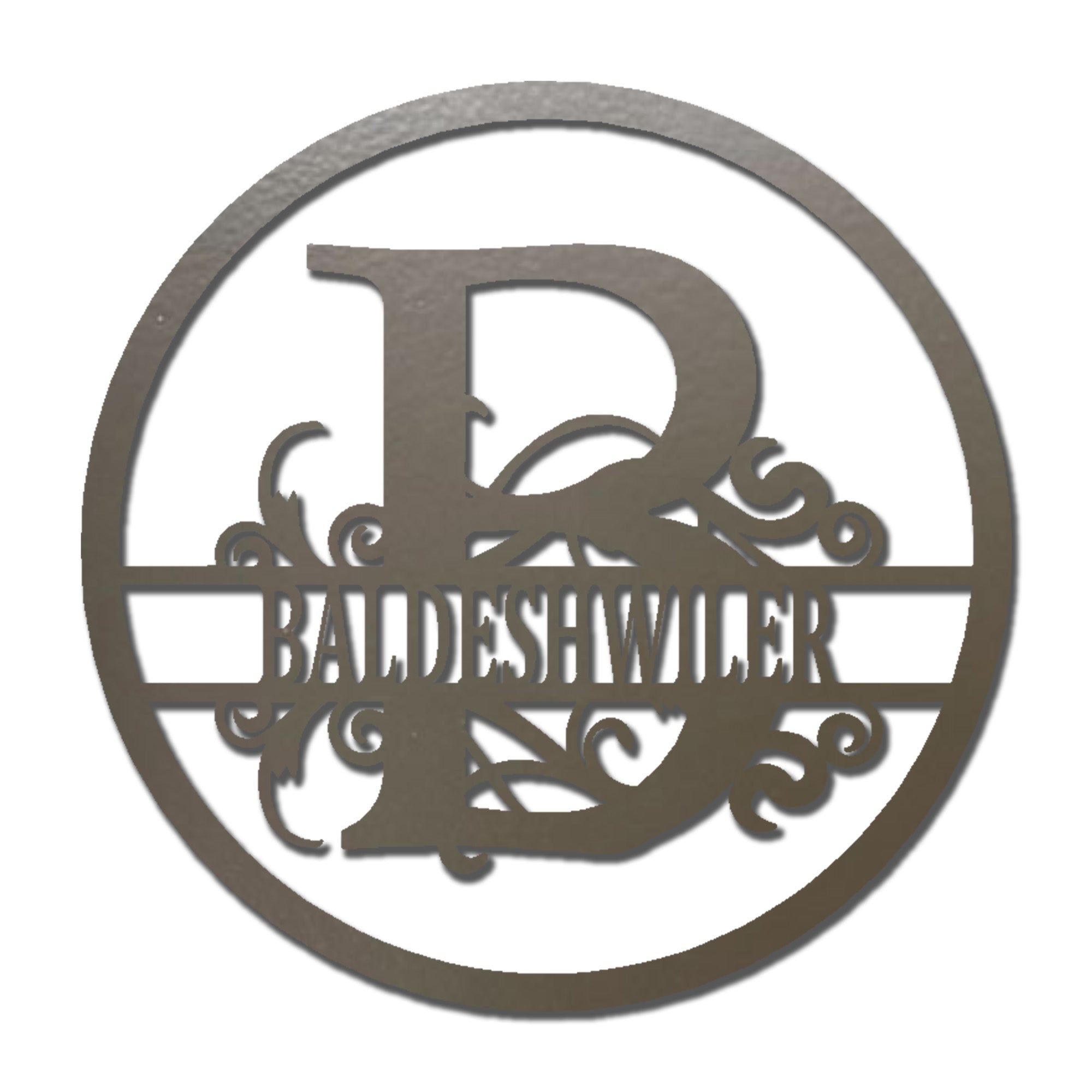 Personalized Family Name Monogram Metal Wall Art – Custom Last Name Sign – Farmhouse Family Name Steel Wall Decor – Wedding or Housewarming Gift