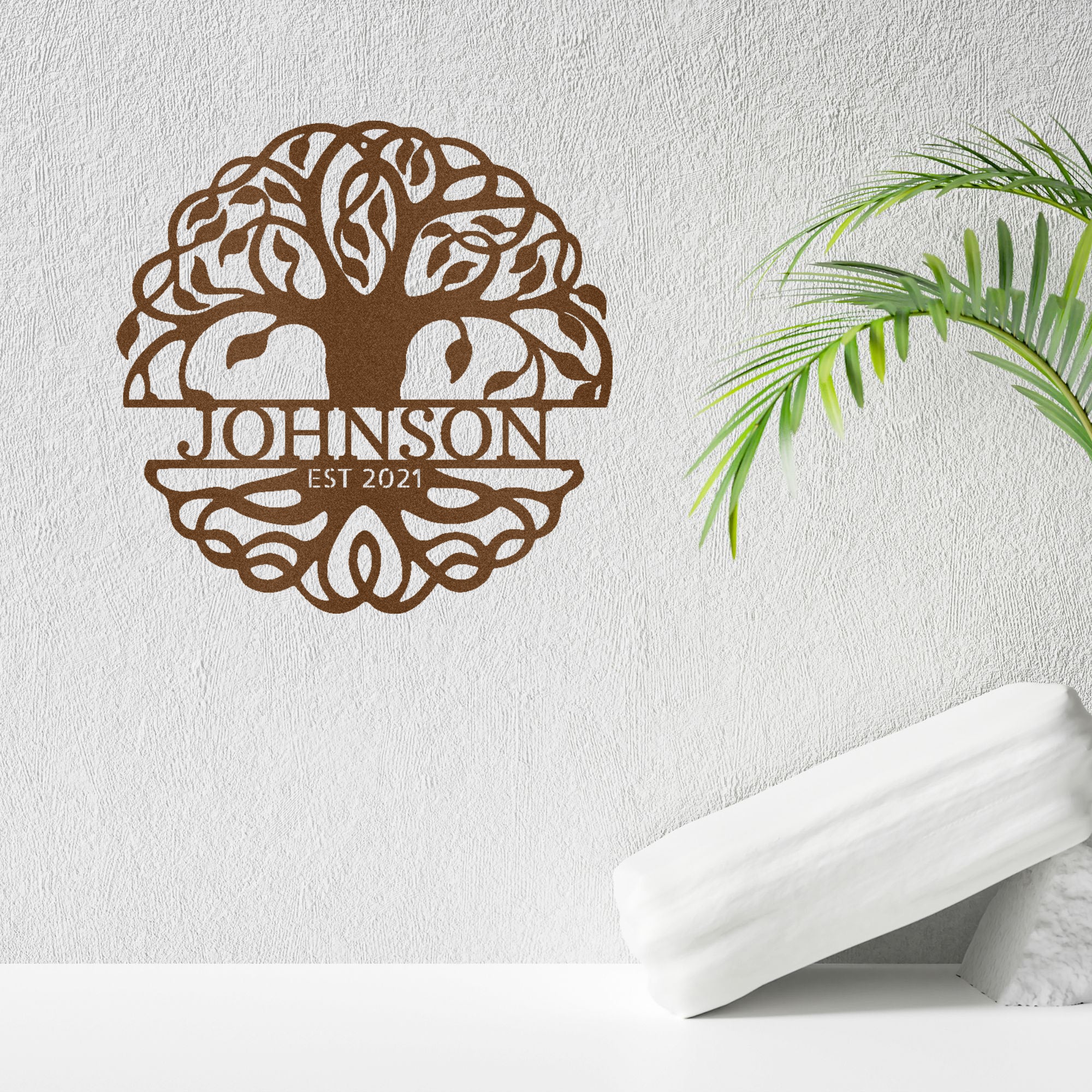 Personalized Tree of Life Metal Wall Art – Custom Family Name Sign – Tree of Life Metal Decor – Nature Inspired Family Wall Decor