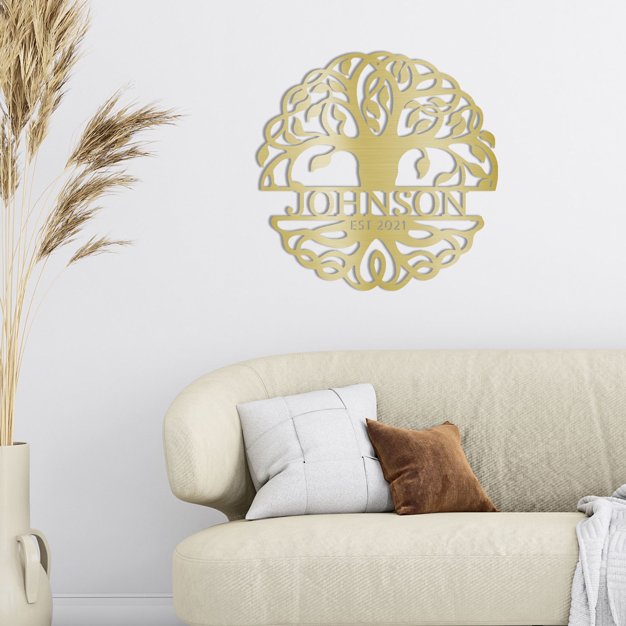 Personalized Tree of Life Metal Wall Art – Custom Family Name Sign – Tree of Life Metal Decor – Nature Inspired Family Wall Decor
