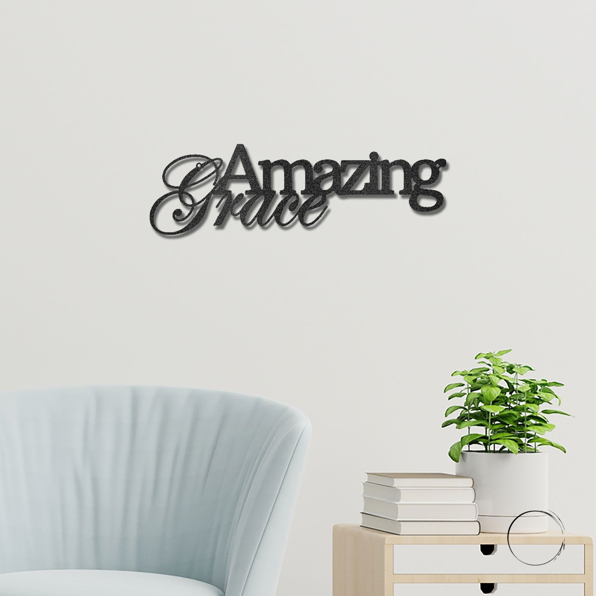 Amazing Grace Metal Wall Art Sign – Christian Steel Scripture Decor – Inspirational Faith Home Decor – Laser Cut Metal Sign