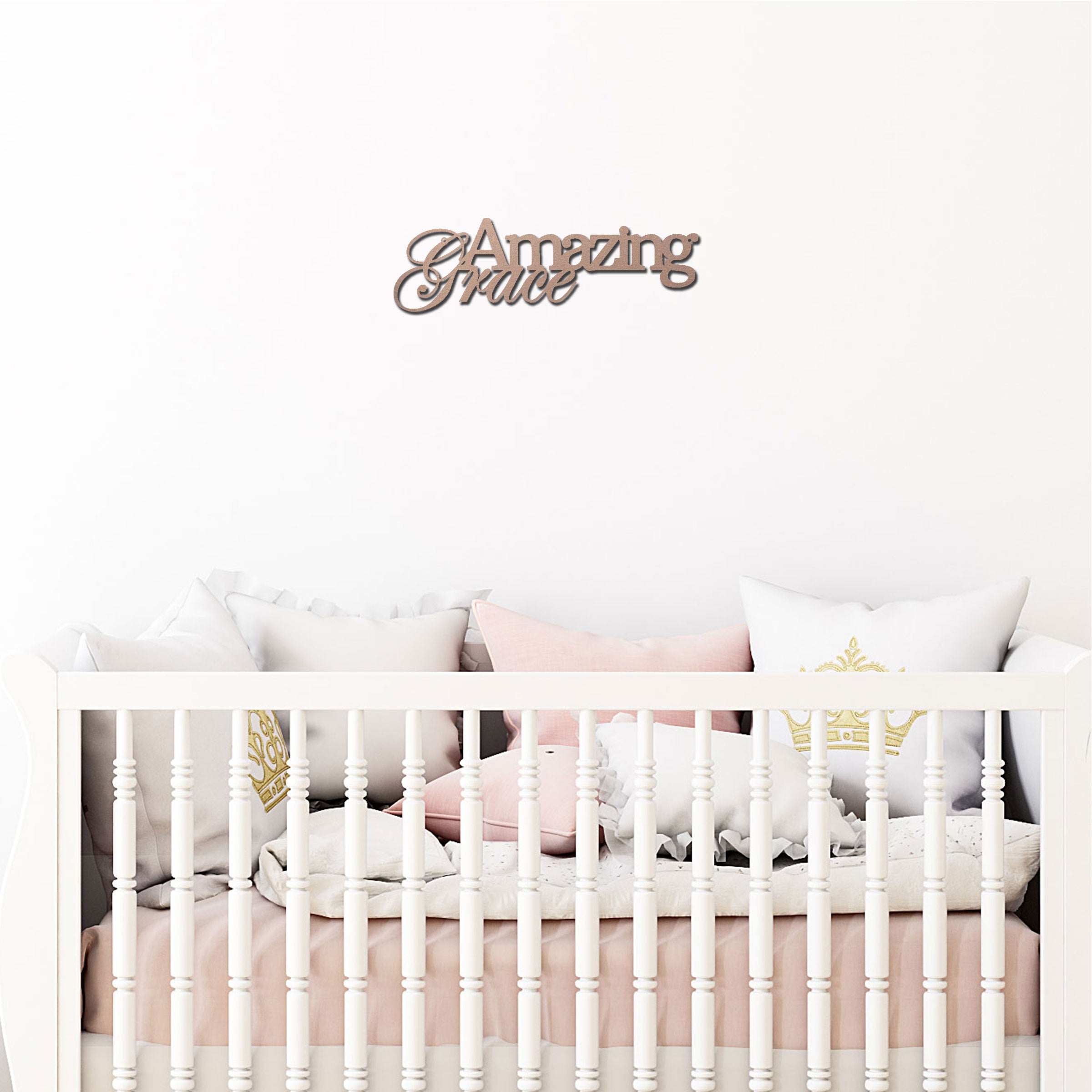 Amazing Grace Metal Wall Art Sign – Christian Steel Scripture Decor – Inspirational Faith Home Decor – Laser Cut Metal Sign