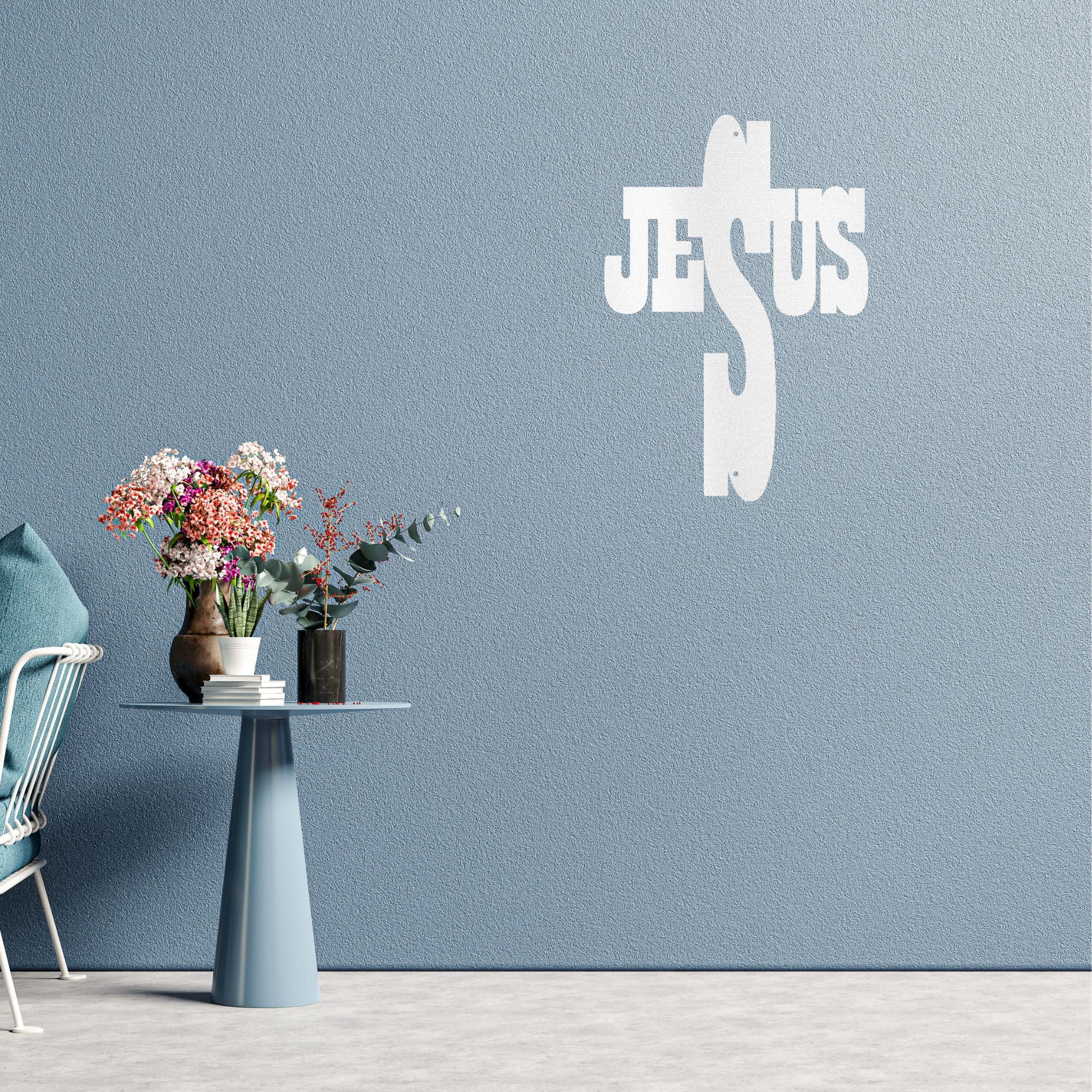 Jesus Cross Metal Wall Art – Christian Steel Cross Sign – Inspirational Faith Decor – Religious Wall Decor