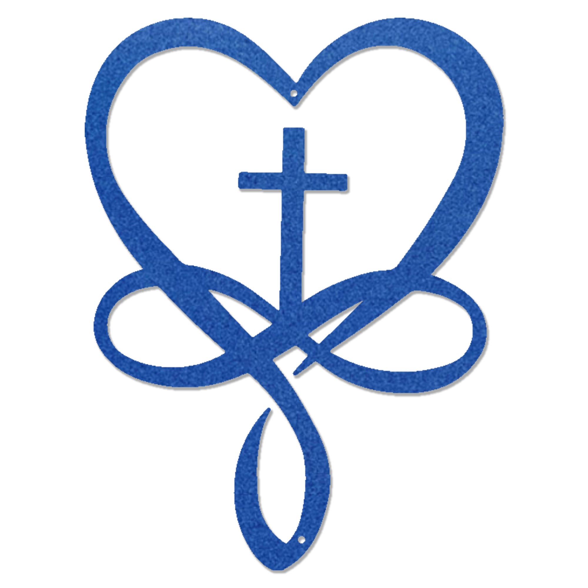 Christian Heart Cross Metal Wall Art – Faith Love Infinity Symbol Decor – Inspirational Christian Metal Sign – Religious Home Decor