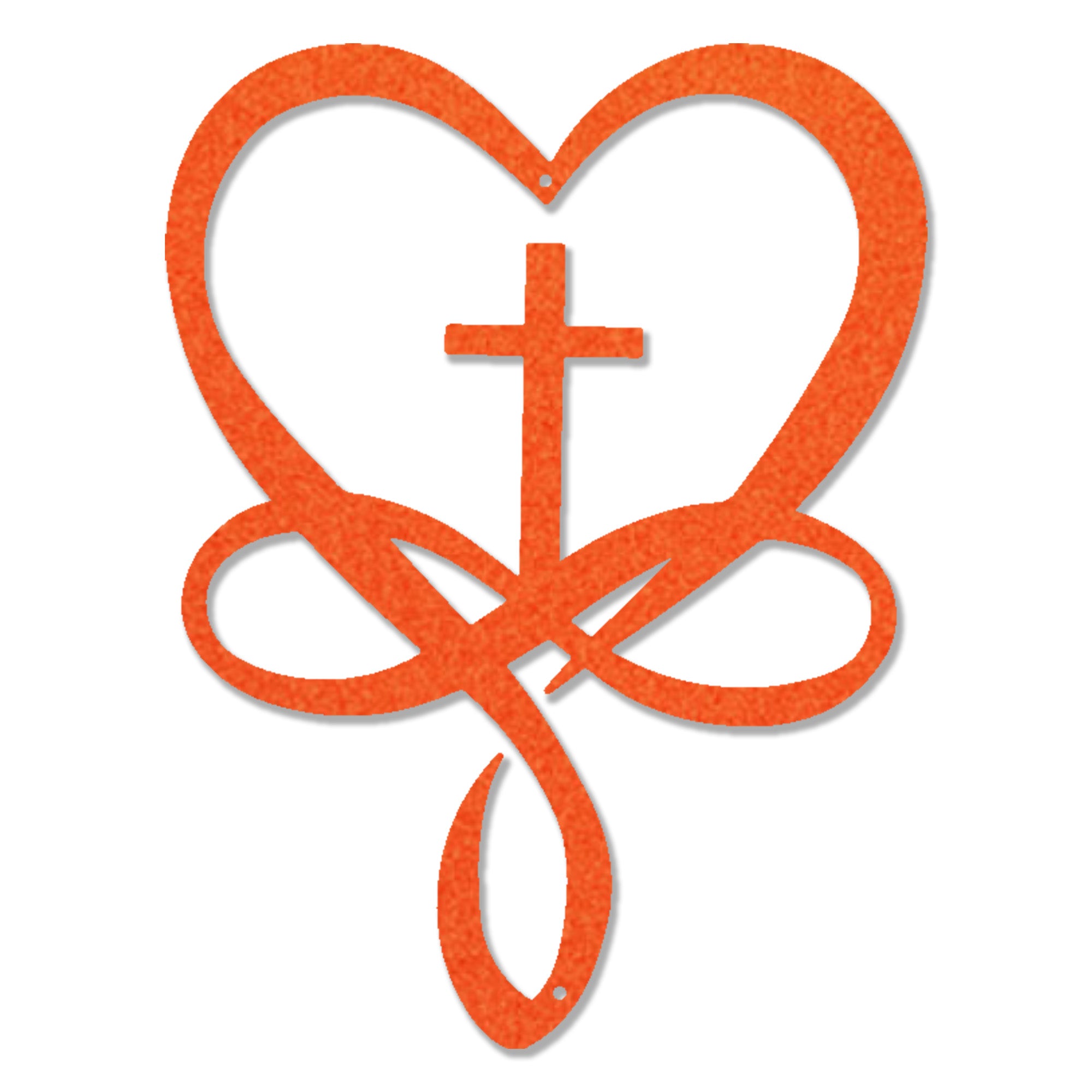 Christian Heart Cross Metal Wall Art – Faith Love Infinity Symbol Decor – Inspirational Christian Metal Sign – Religious Home Decor