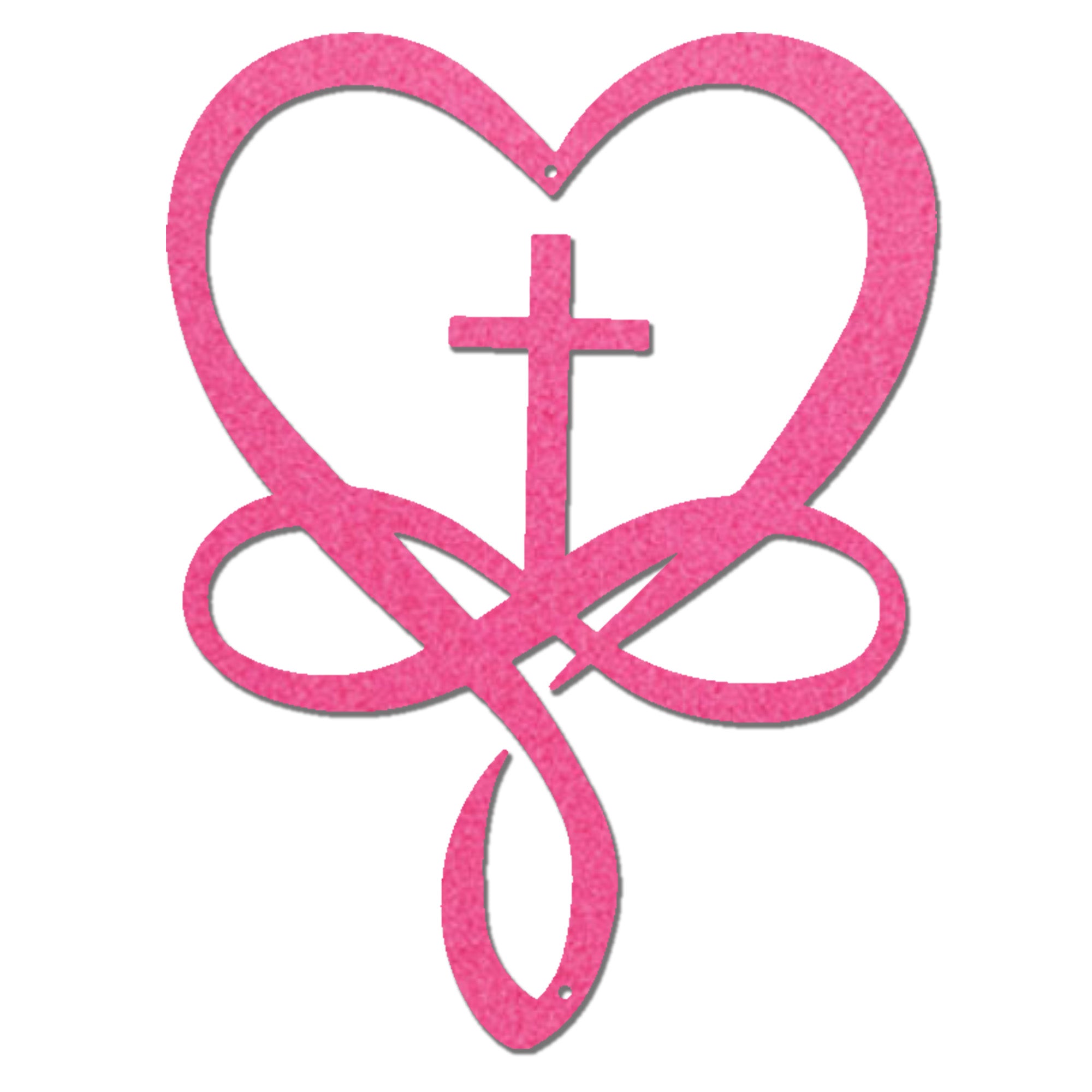 Christian Heart Cross Metal Wall Art – Faith Love Infinity Symbol Decor – Inspirational Christian Metal Sign – Religious Home Decor
